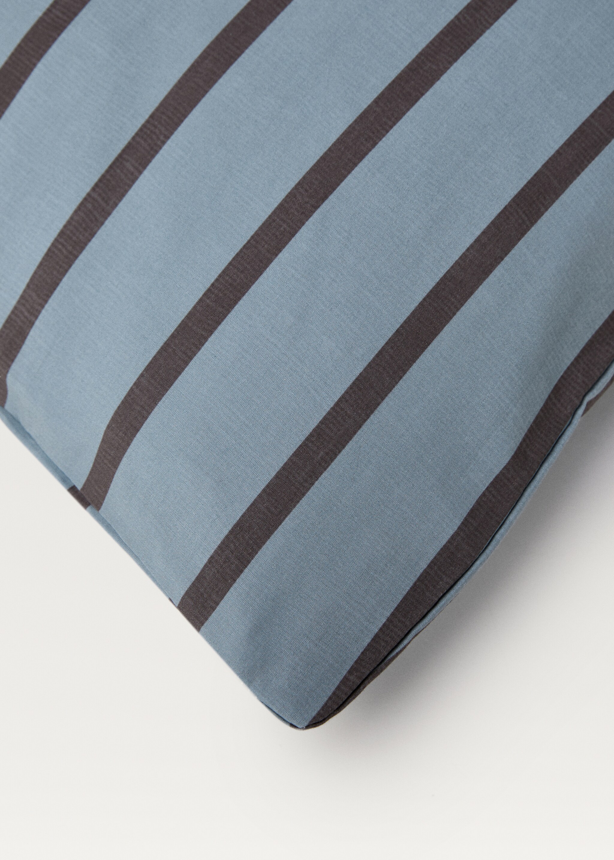 Percale cotton multi-striped duvet cover King bed - Details of the article 1, Aqua Green. Ref: 87002940-00.