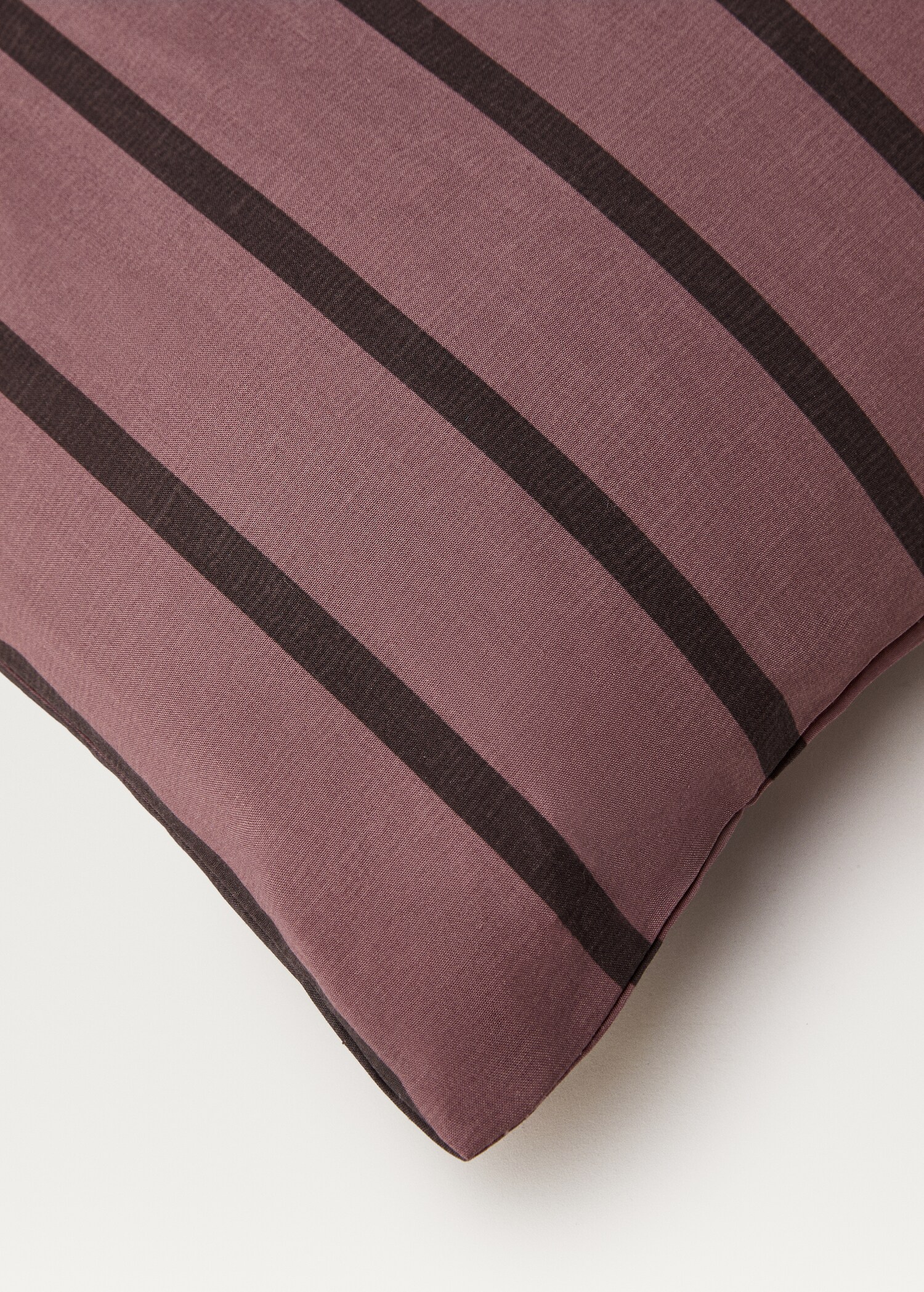 Percale cotton multi-striped duvet cover King bed - Details of the article 1