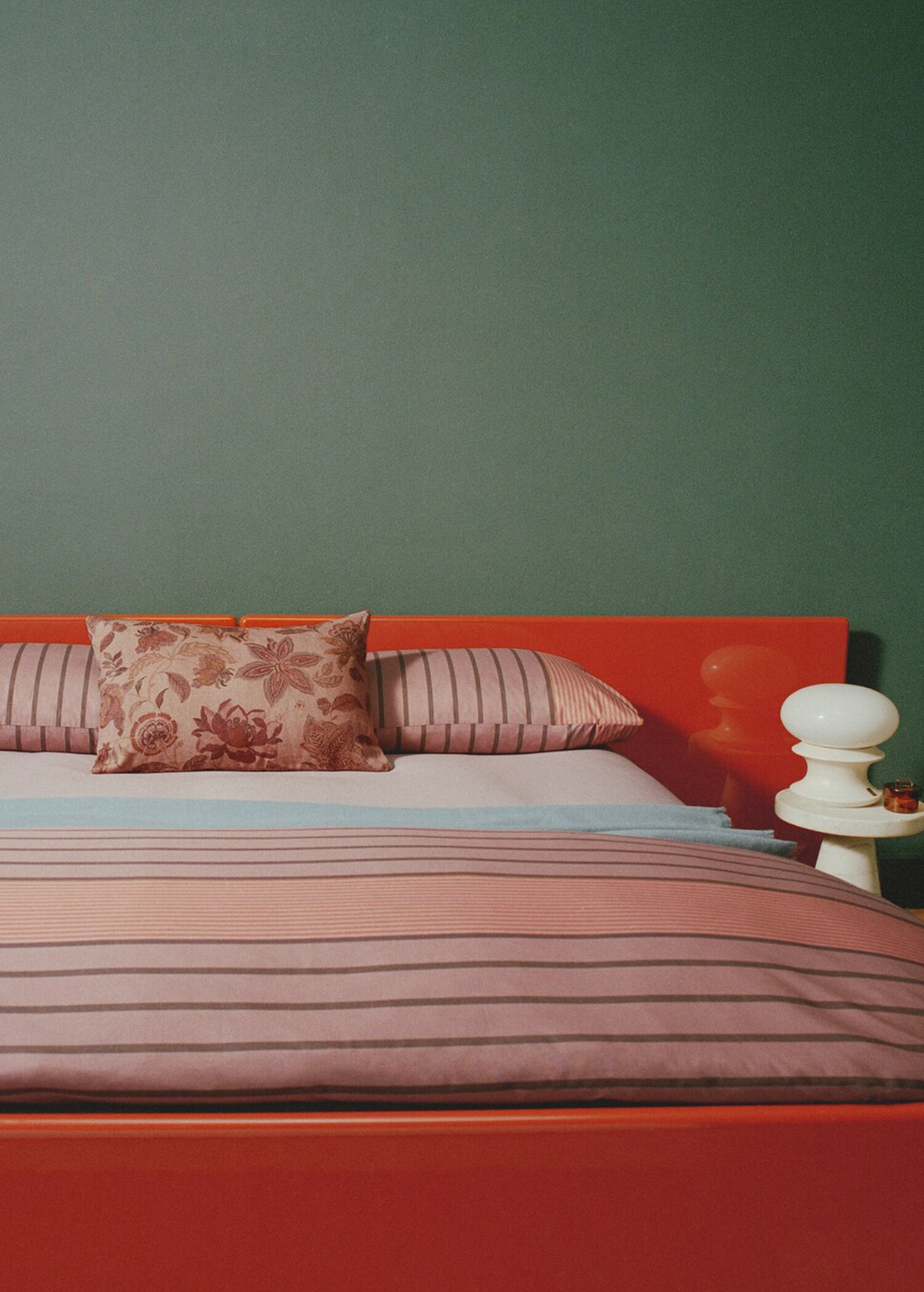 Percale cotton multi-striped duvet cover King bed - Details of the article 6