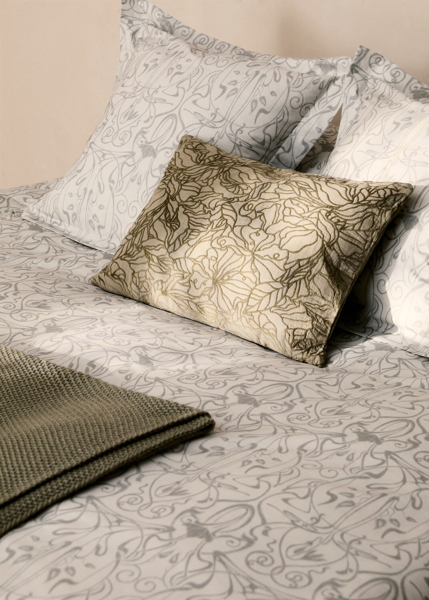 Percale cotton duvet cover with ornamental print Single bed - Details of the article 7