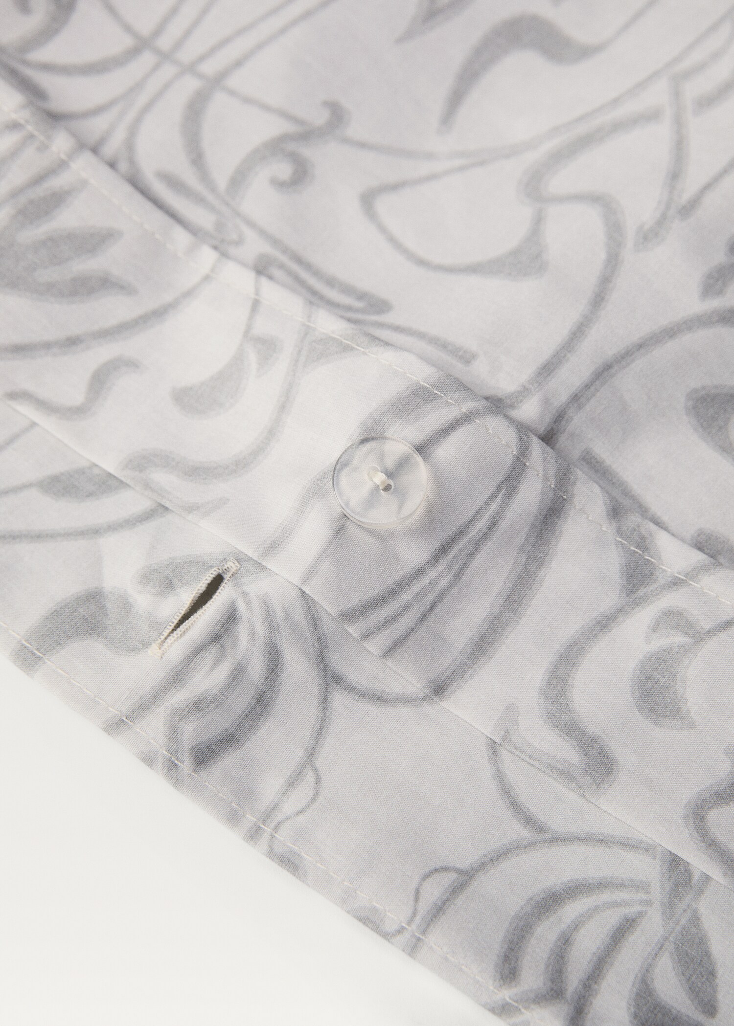 Percale cotton duvet cover with ornamental print King bed - Details of the article 3