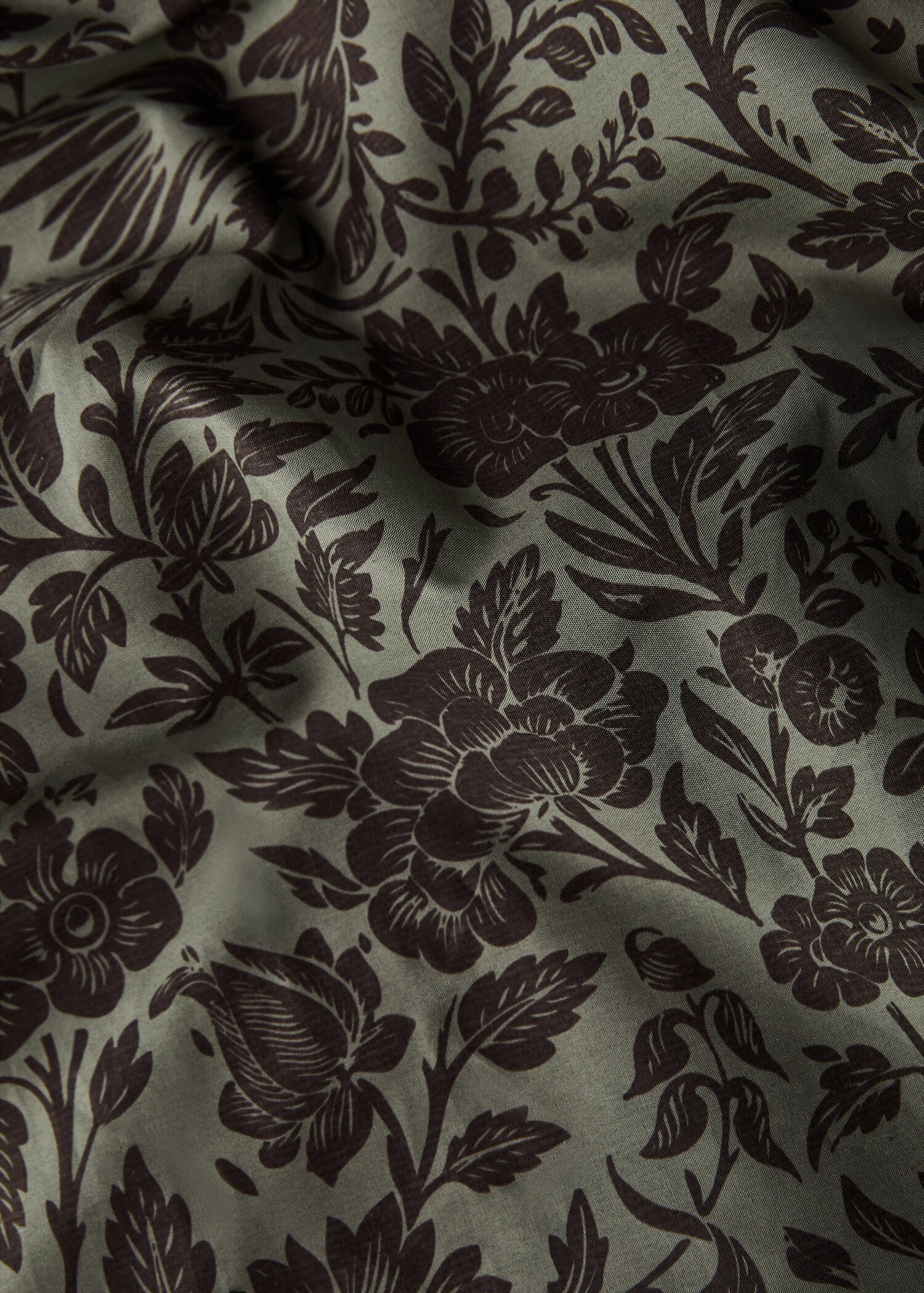 Percale cotton printed two-tone floral duvet cover Single bed - Details of the article 3