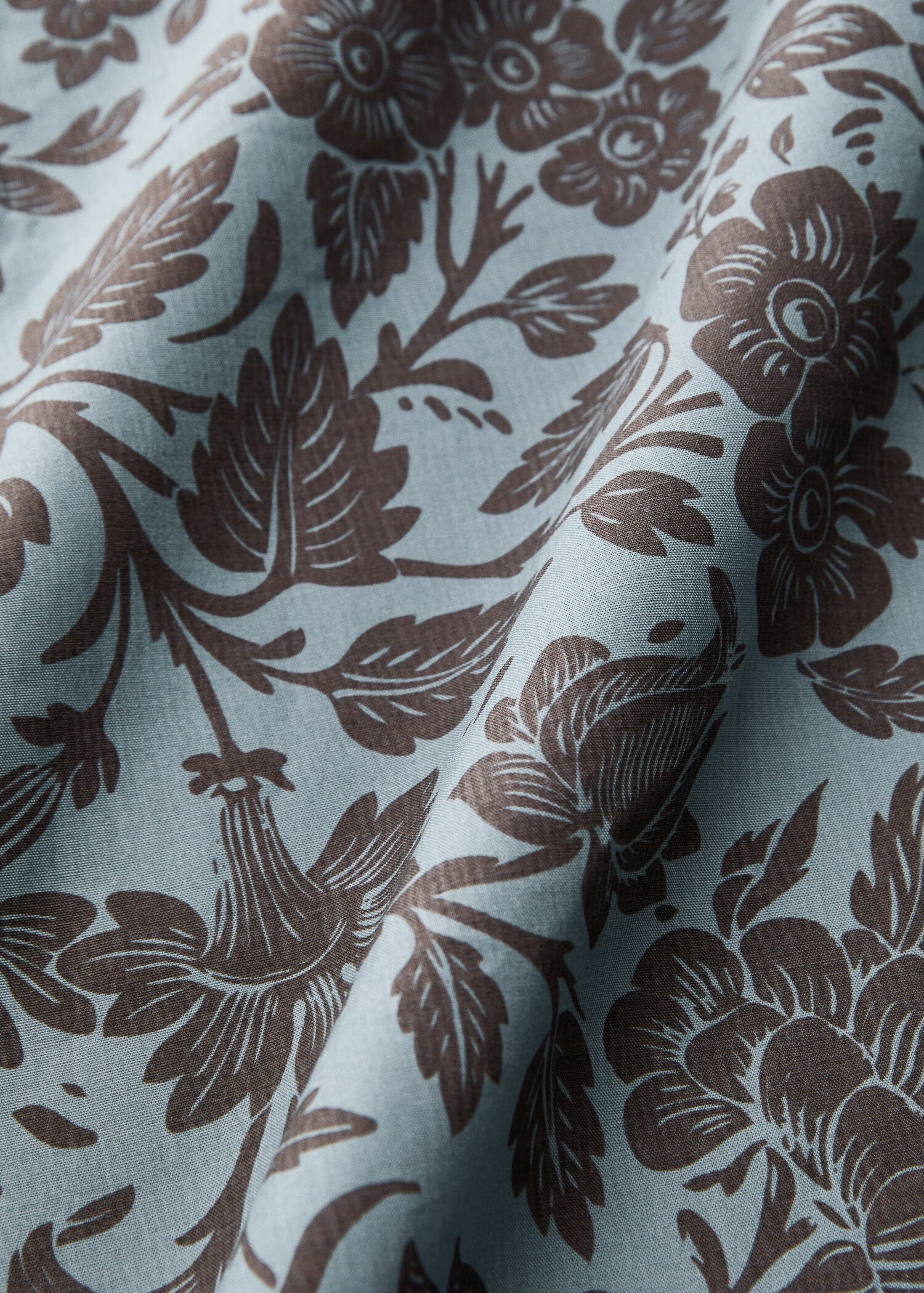 Percale cotton printed two-tone floral duvet cover Single bed - Details of the article 3