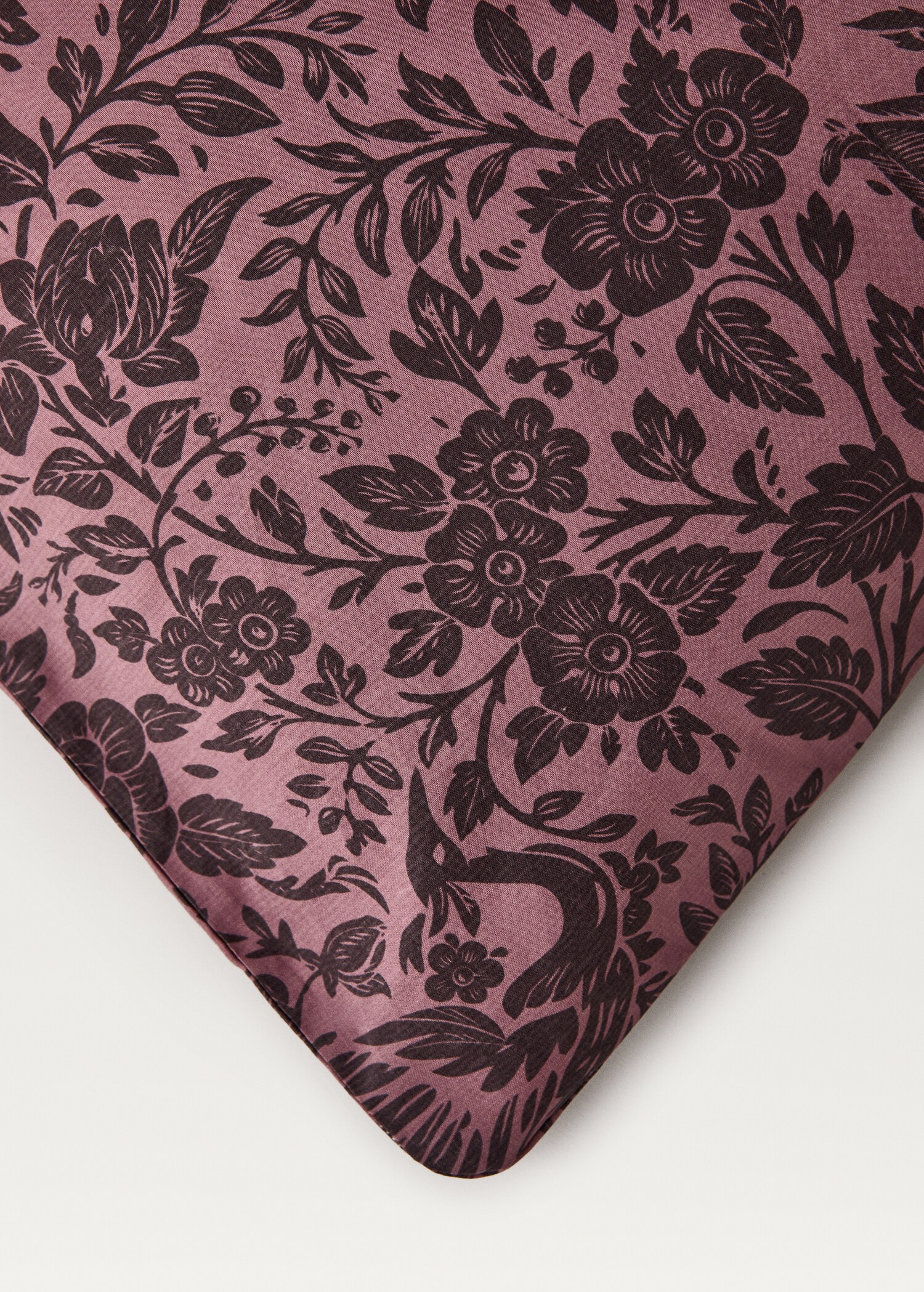 Percale cotton printed two-tone floral duvet cover Single bed - Details of the article 3