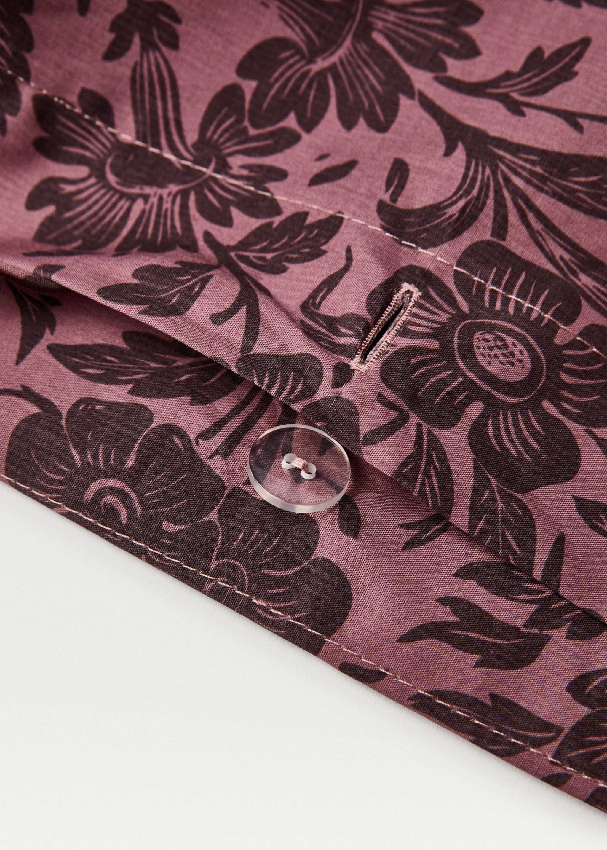 Påslakan i bomullspercale med tvåfärgat blommönster för 135/140 cm säng - Detaljer om artikeln 2, Rosa. Ref: 87002955-00.