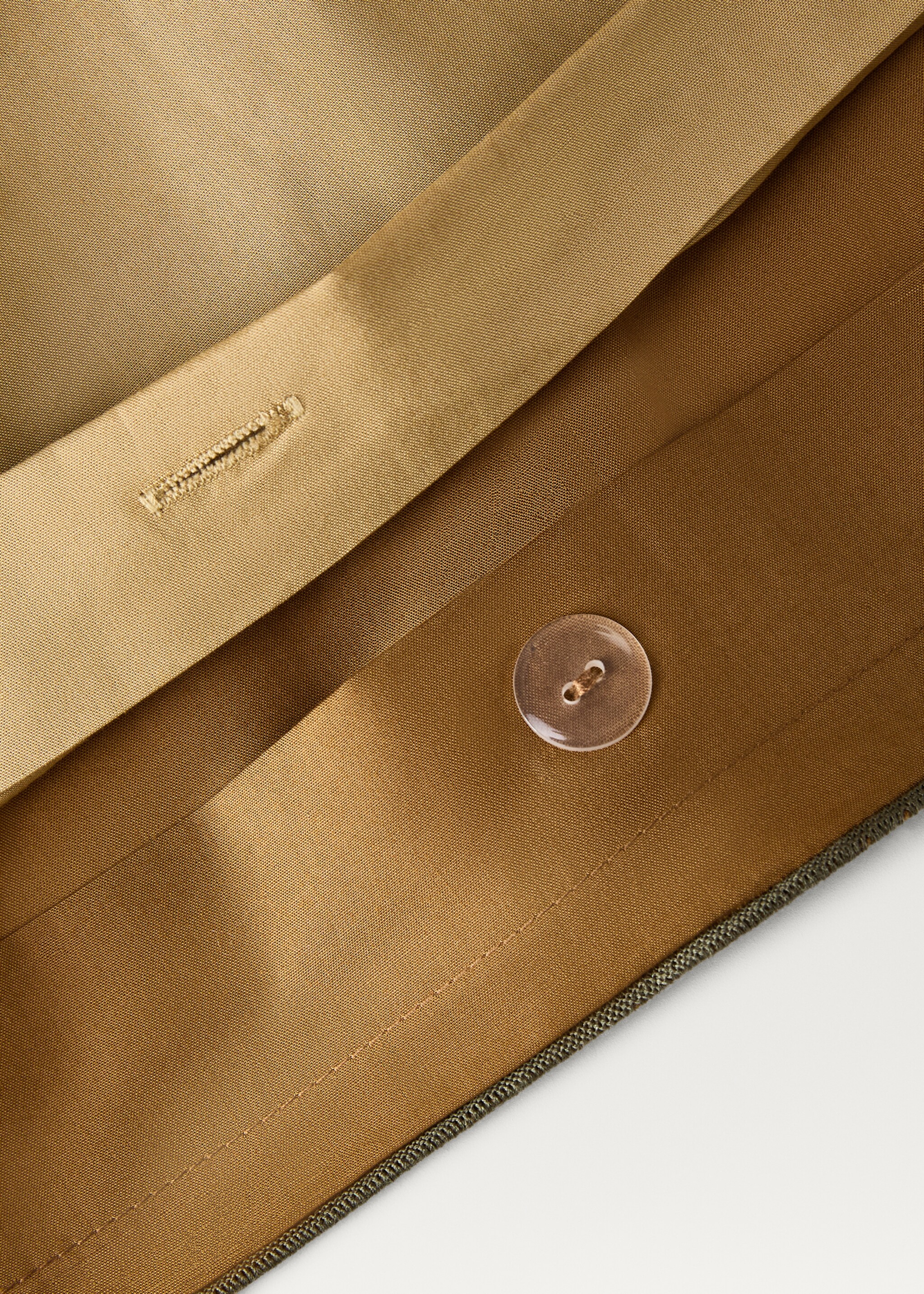 Reversible percale cotton duvet cover Single bed - Details of the article 2, Caramel. Ref: 87002962-00.