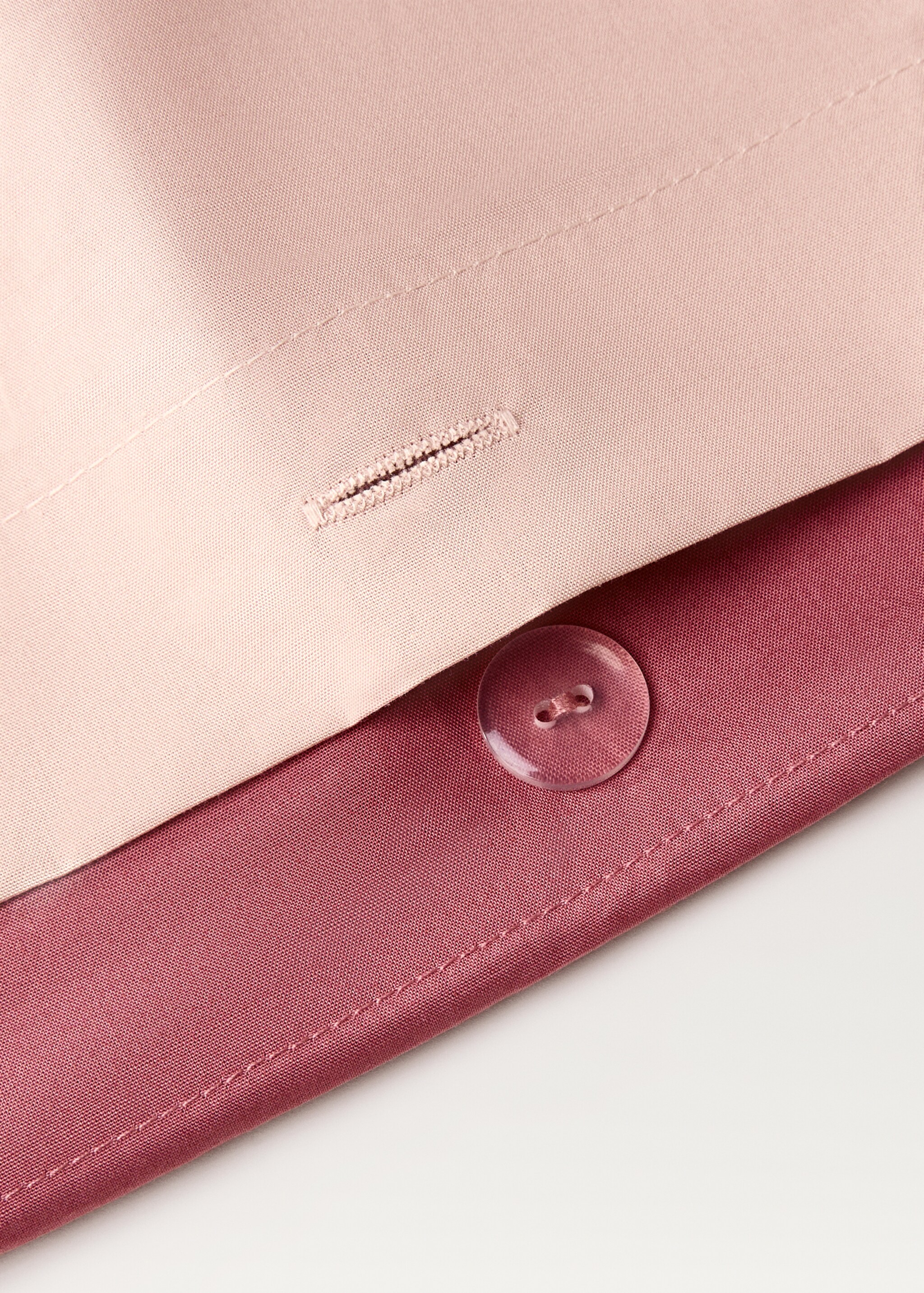 Reversible percale cotton duvet cover Single bed - Details of the article 1, Pink. Ref: 87002962-00.