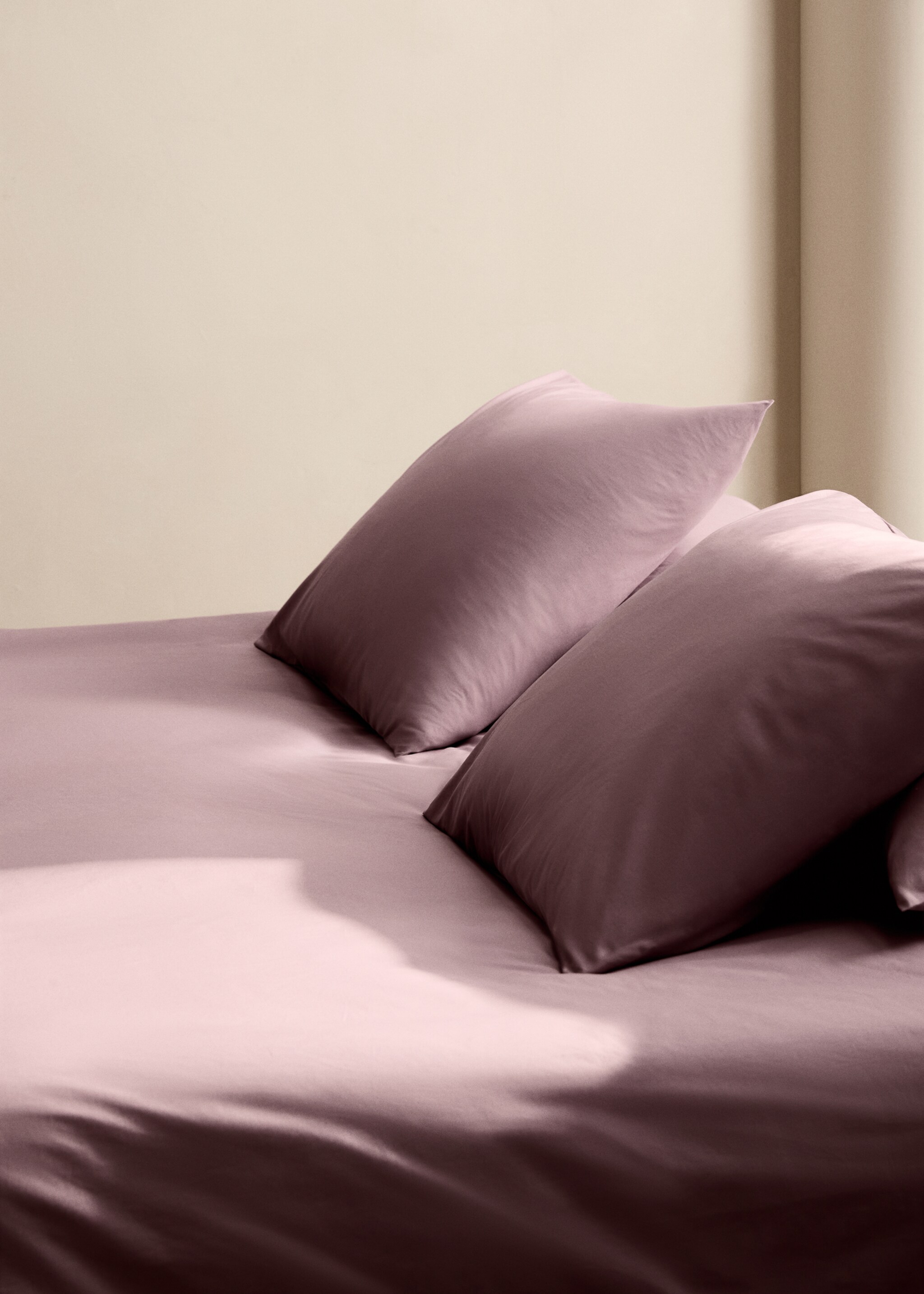 Percale cotton duvet cover Superking bed - Details of the article 7, Pink. Ref: 87002978-00.