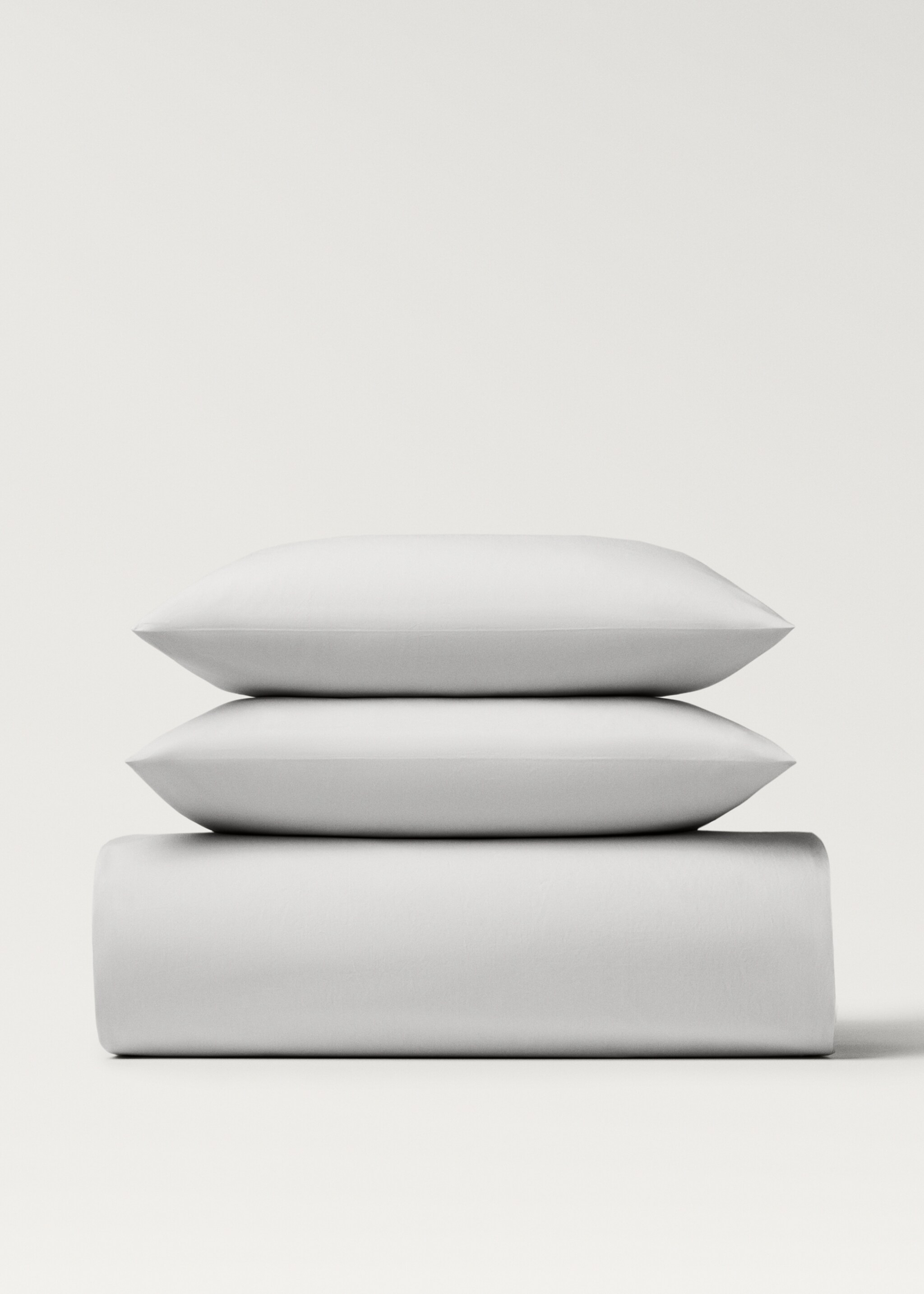 Percale cotton duvet cover Superking bed - Article without model, Light/Pastel Grey. Ref: 87002978-00.