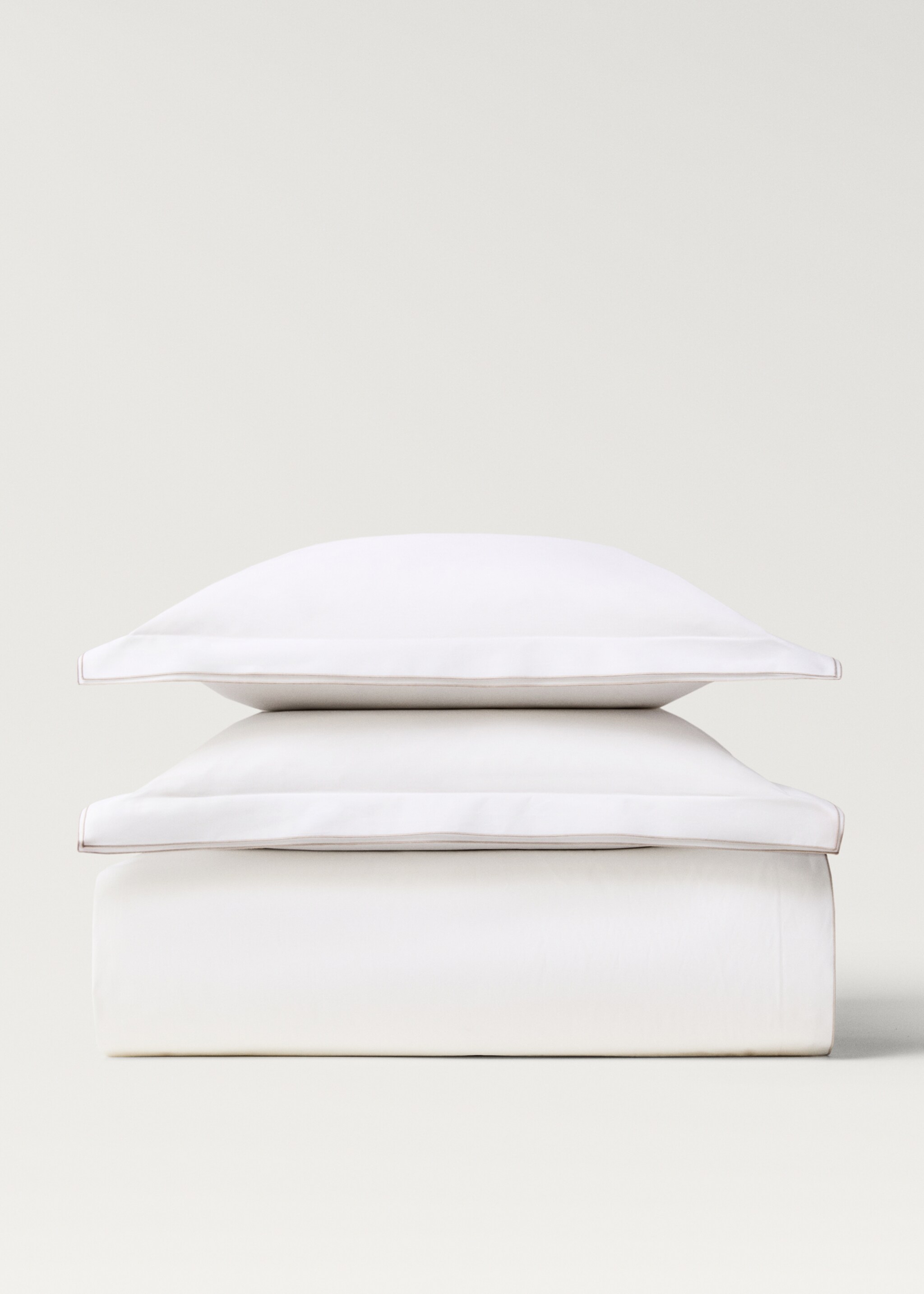 Funda nòrdica cotó percala overlock llit 90 cm - Article sense model, Marró mitjà. Ref: 87002983-00.