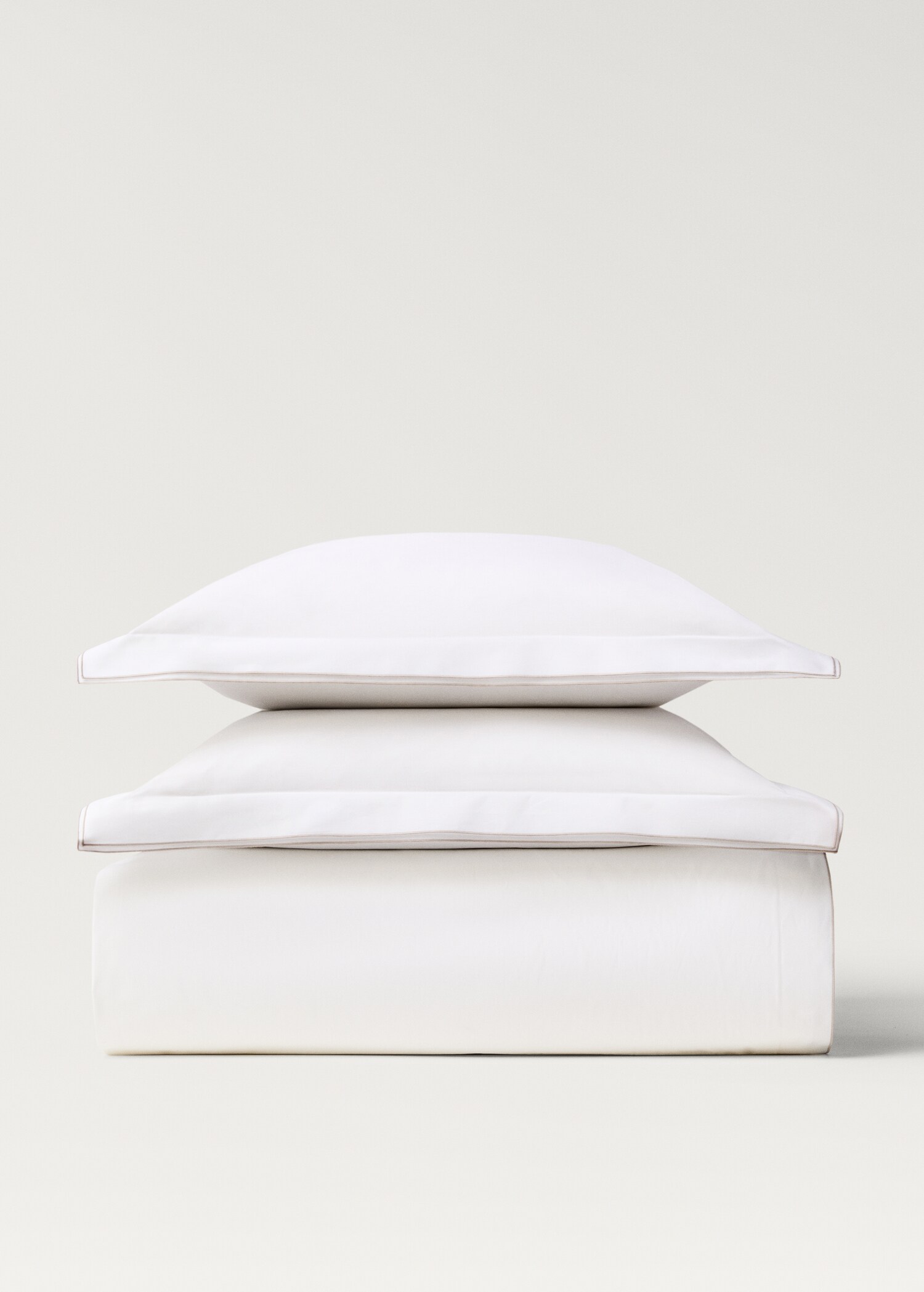Percale cotton duvet cover with overlock Queen bed - Article without model