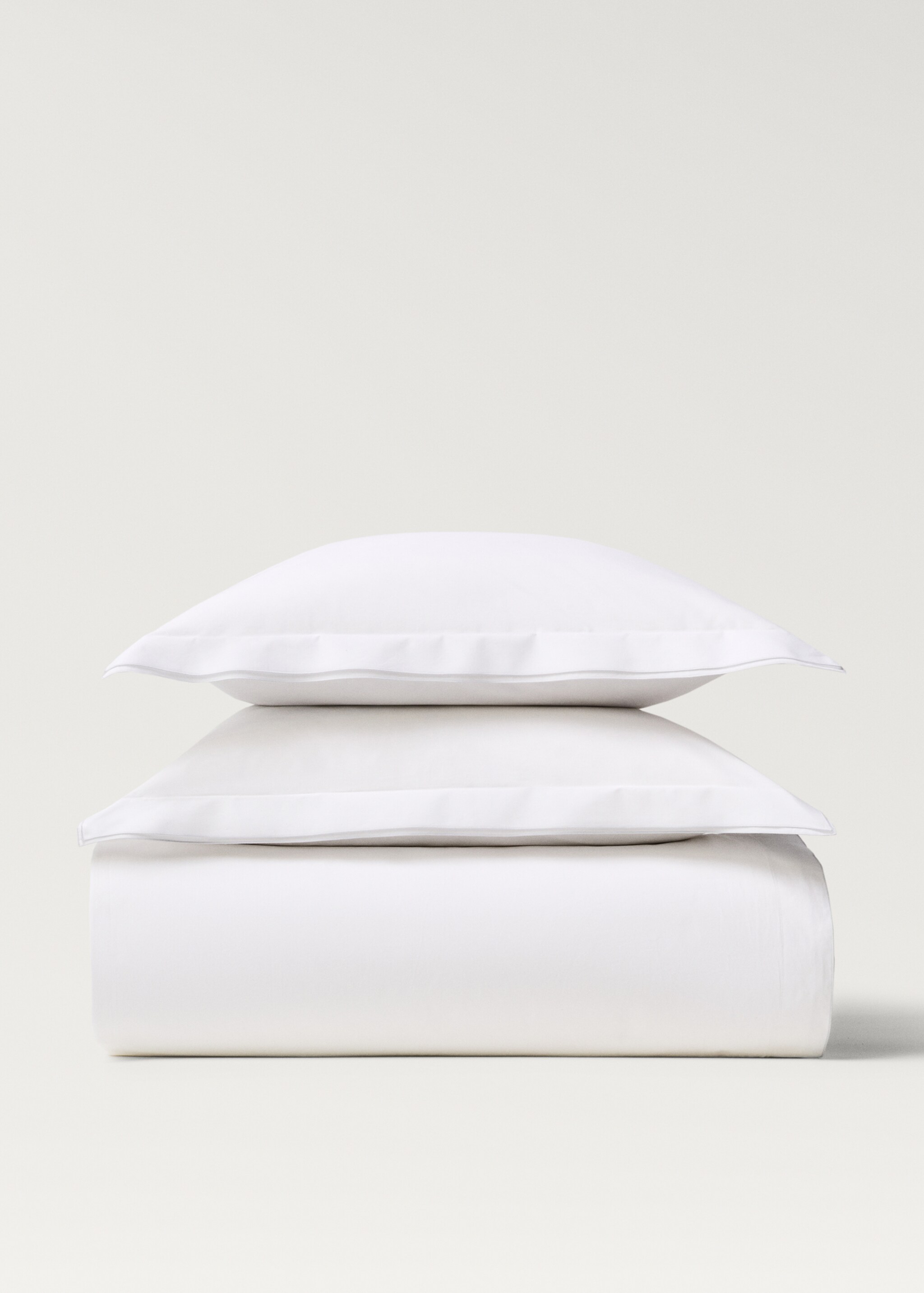 Povlak na přikrývku bavlněný perkál overlock, na postel 150/160 cm - Zboží bez modelu, Světle/pastelově šedá. Ref: 87002985-00.