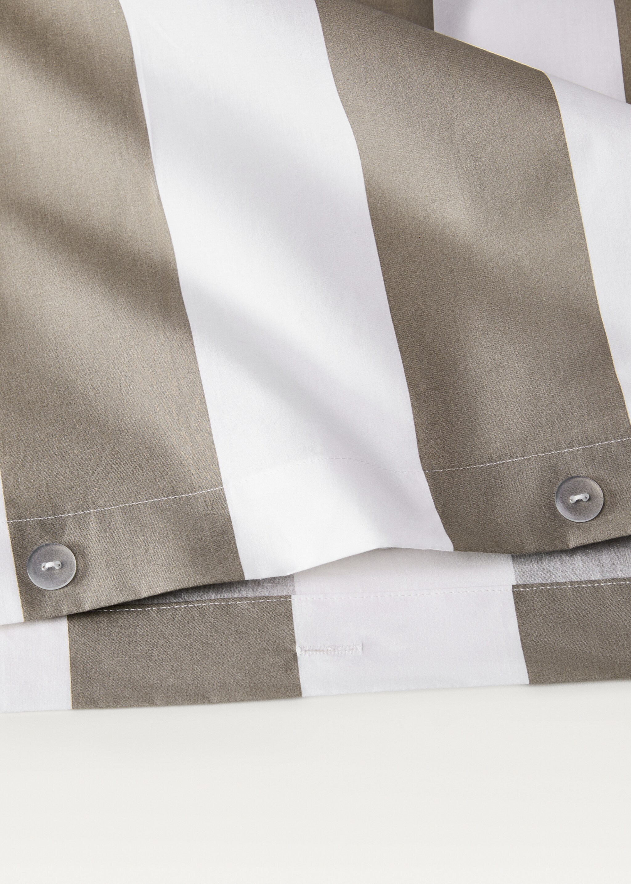 500 threads cotton percale striped duvet cover Single bed - Details of the article 1, Medium Brown. Ref: 87002991-00.