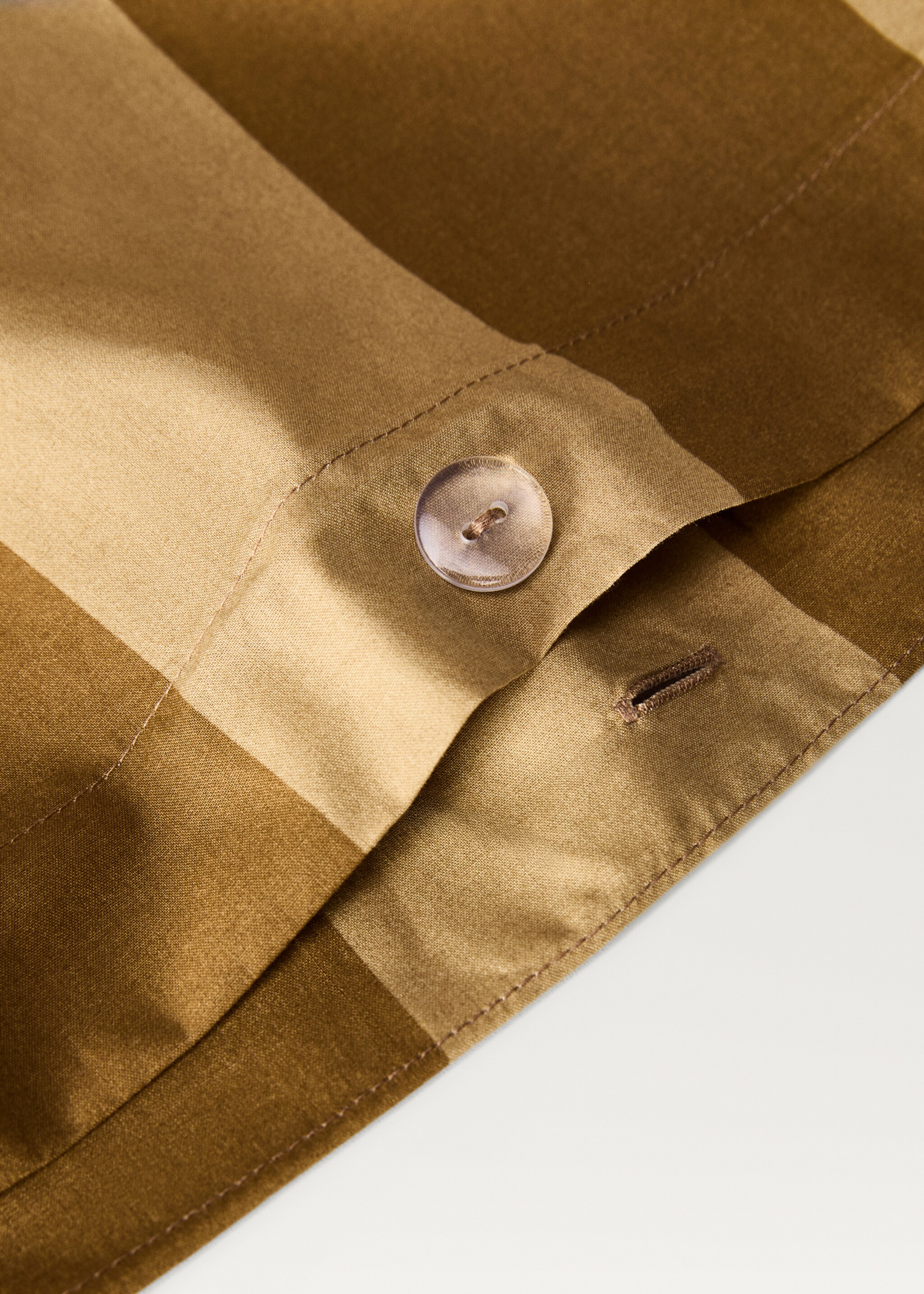 Gestreept dekbedovertrek van percal katoen bed 150/160 cm - Detail van het artikel 1, Groen. Ref: 87002994-00.