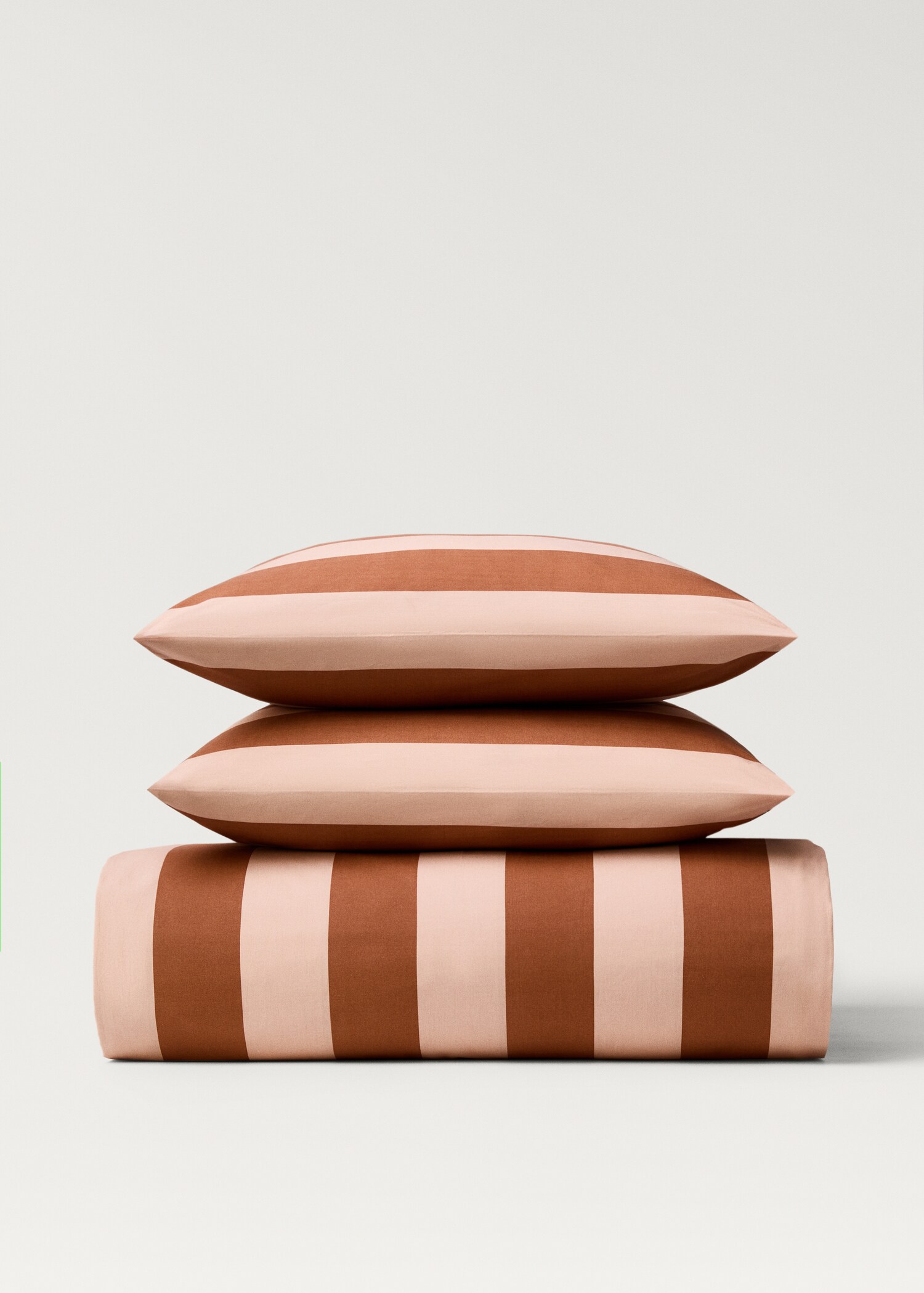 Gestreept dekbedovertrek van percal katoen bed 150/160 cm - Artikel zonder model