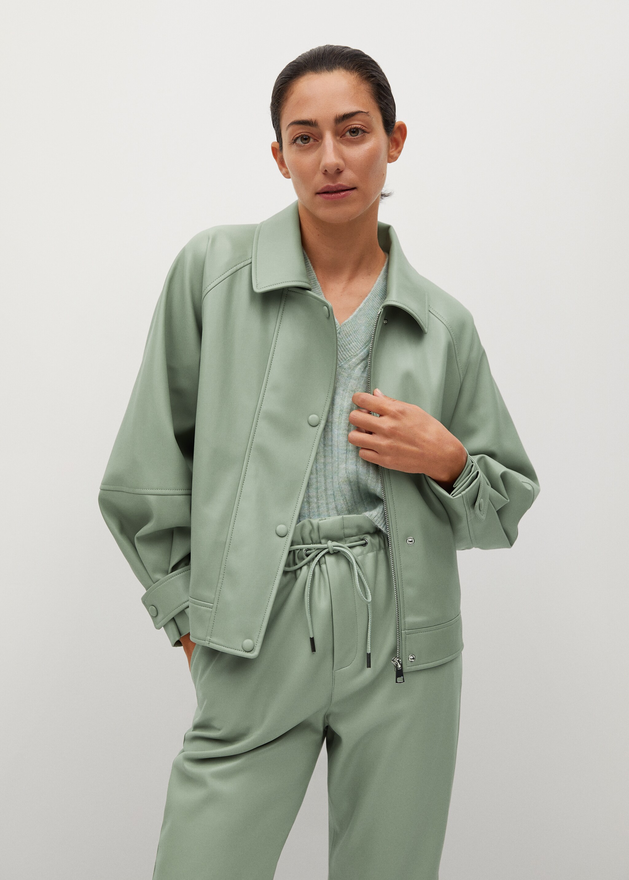 Chaqueta efecto piel abullonada - Detalle del artículo 1