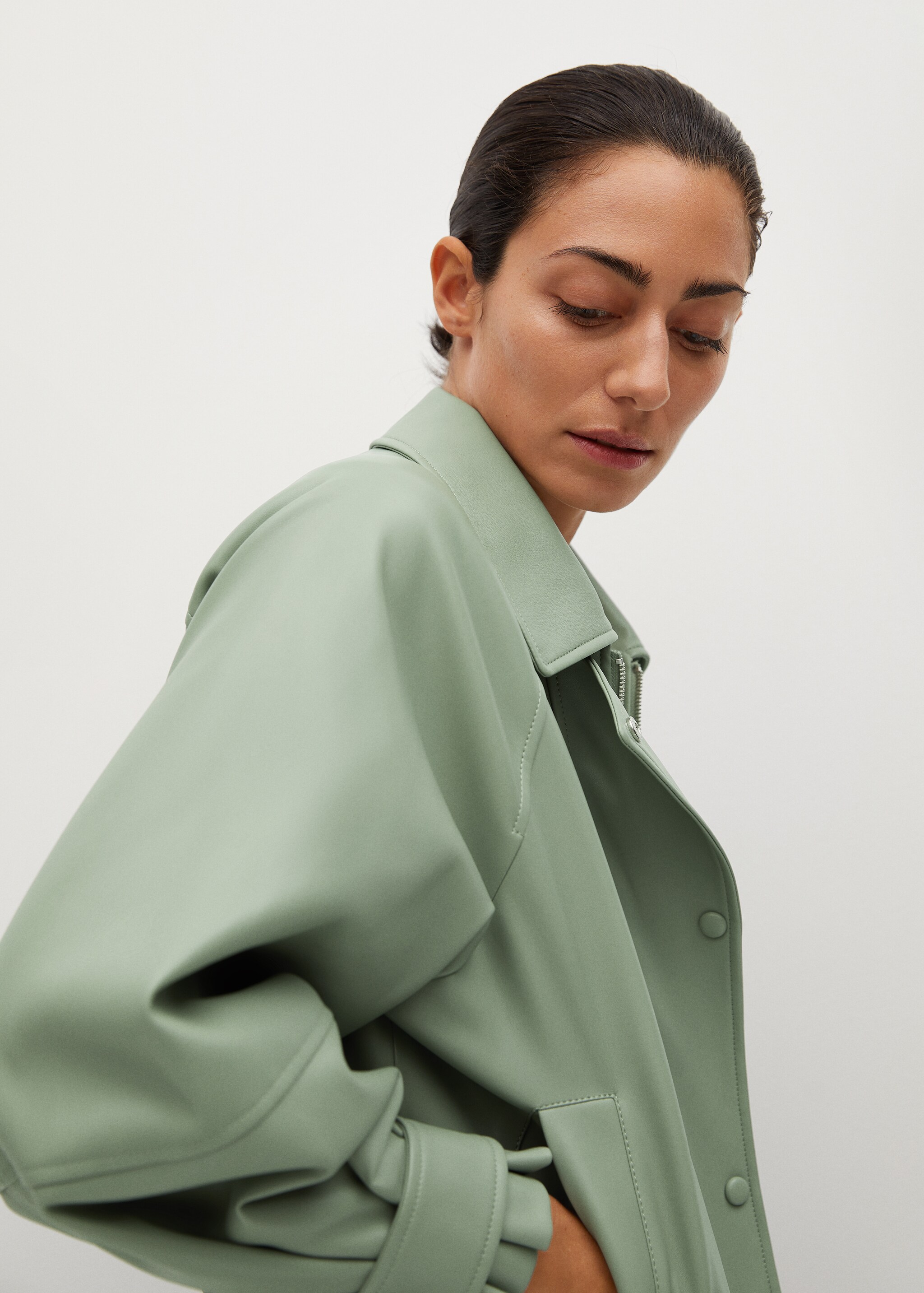 Chaqueta efecto piel abullonada - Detalle del artículo 3
