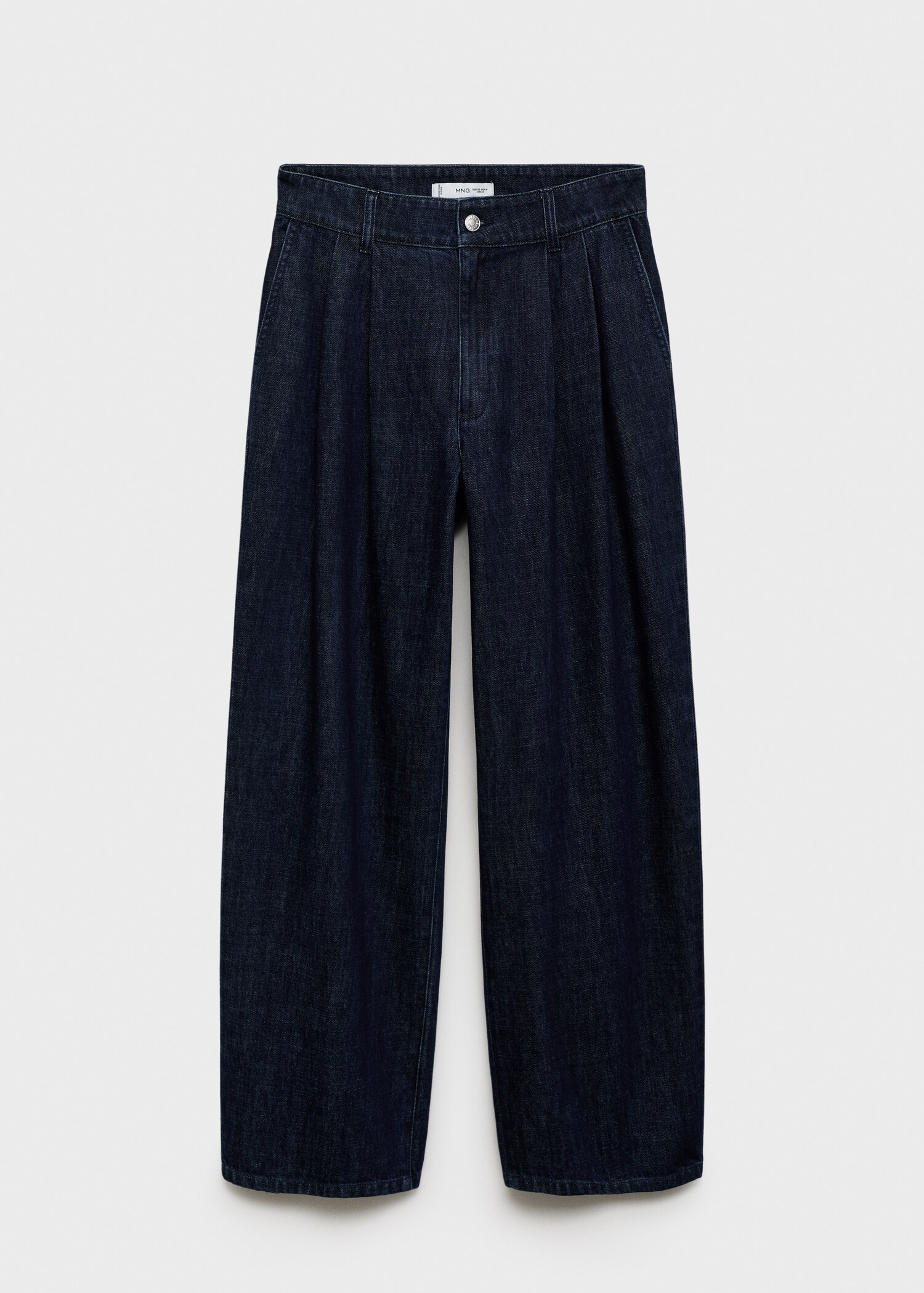 Rinse-wash wide leg jeans with pleats - Article without model