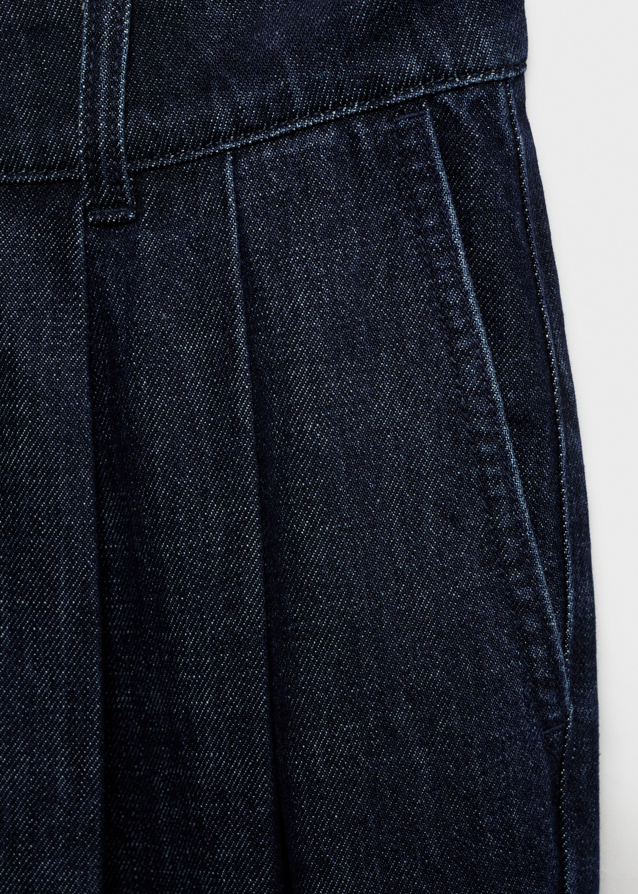 Rinse-wash wide leg jeans with pleats - Details of the article 0, Open Blue. Ref: 87003284-00.