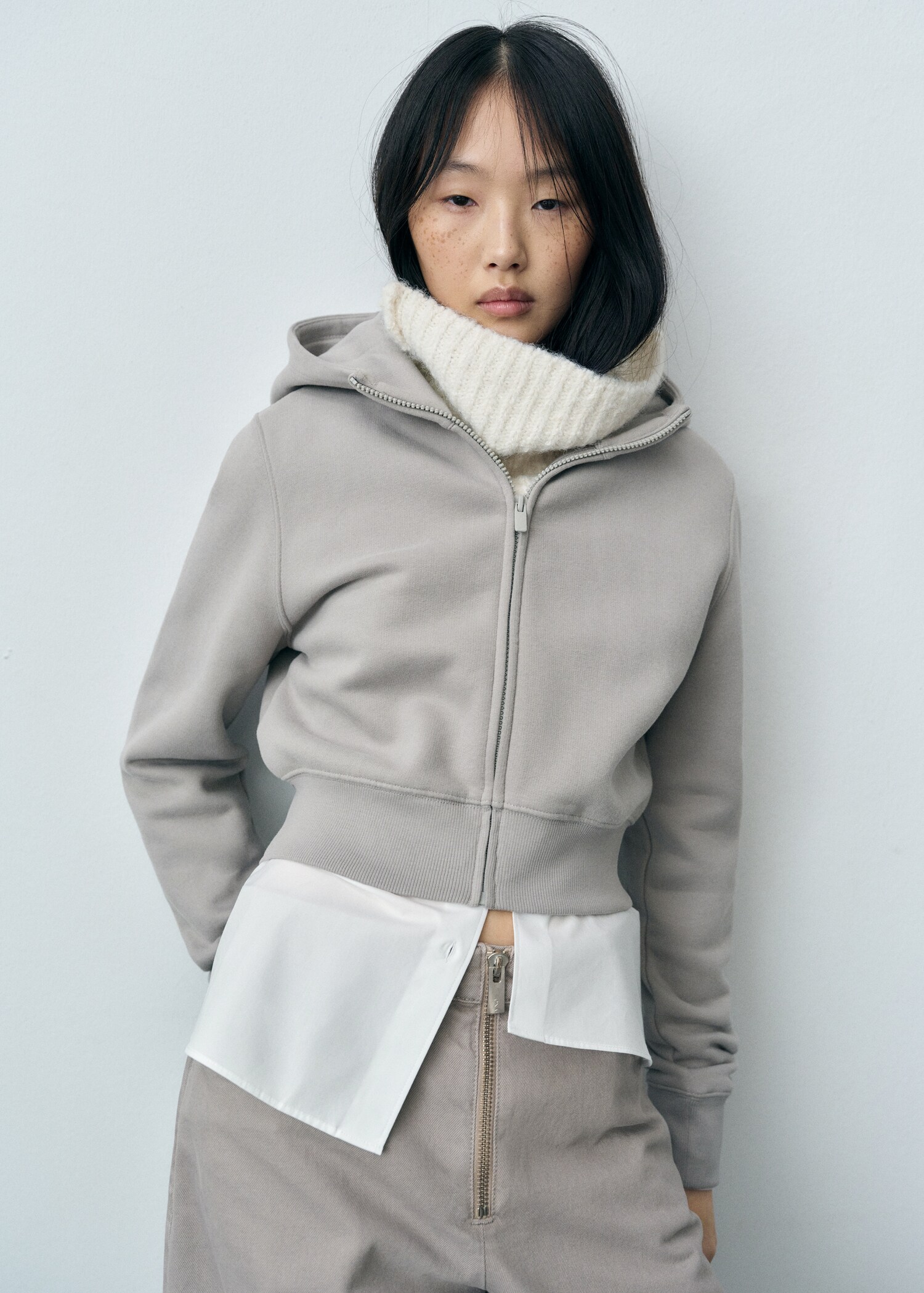 Jean wideleg zippé - Plan moyen