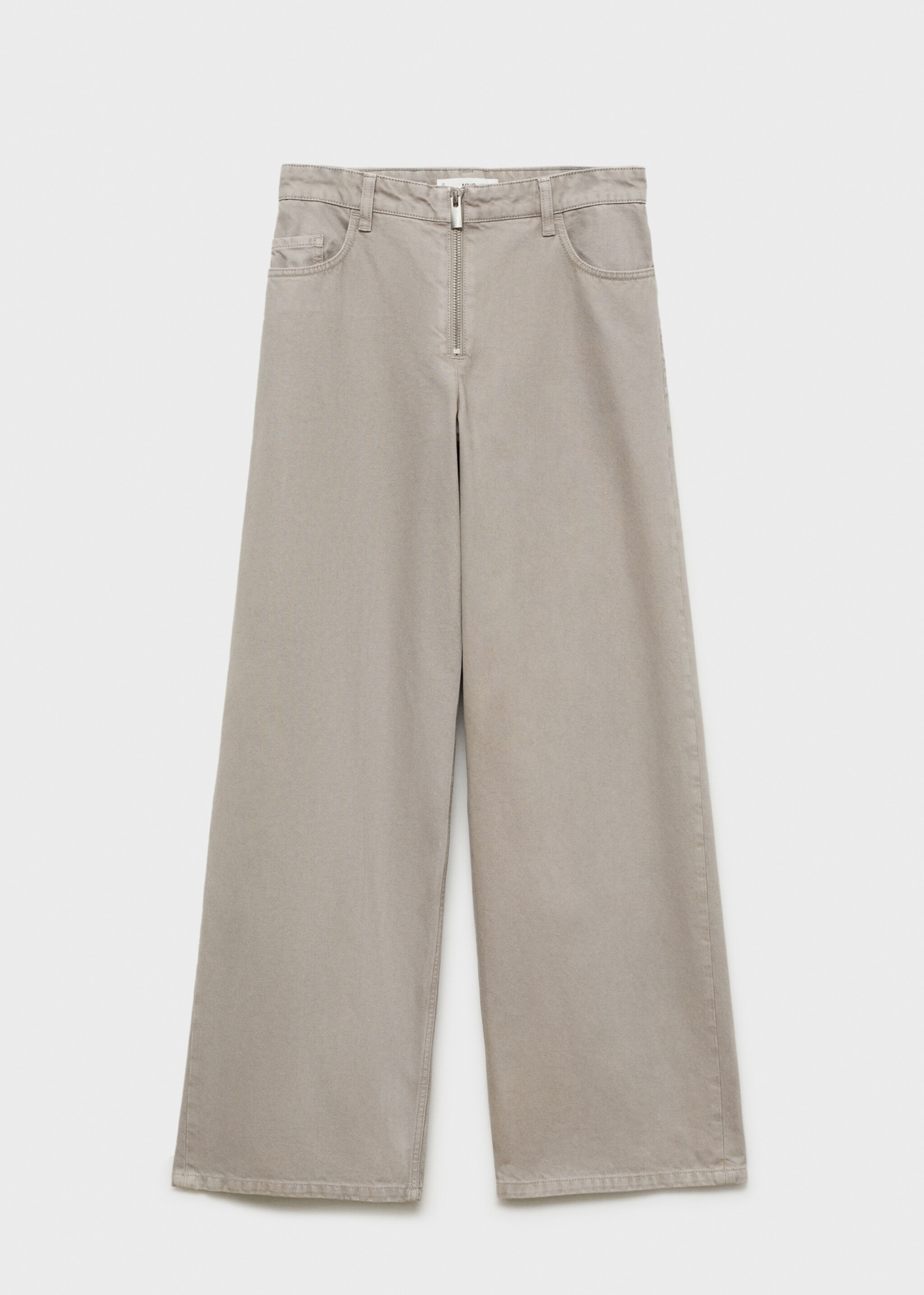 Wide leg jeans with zip - Article without model, Grey. Ref: 87003286-00.