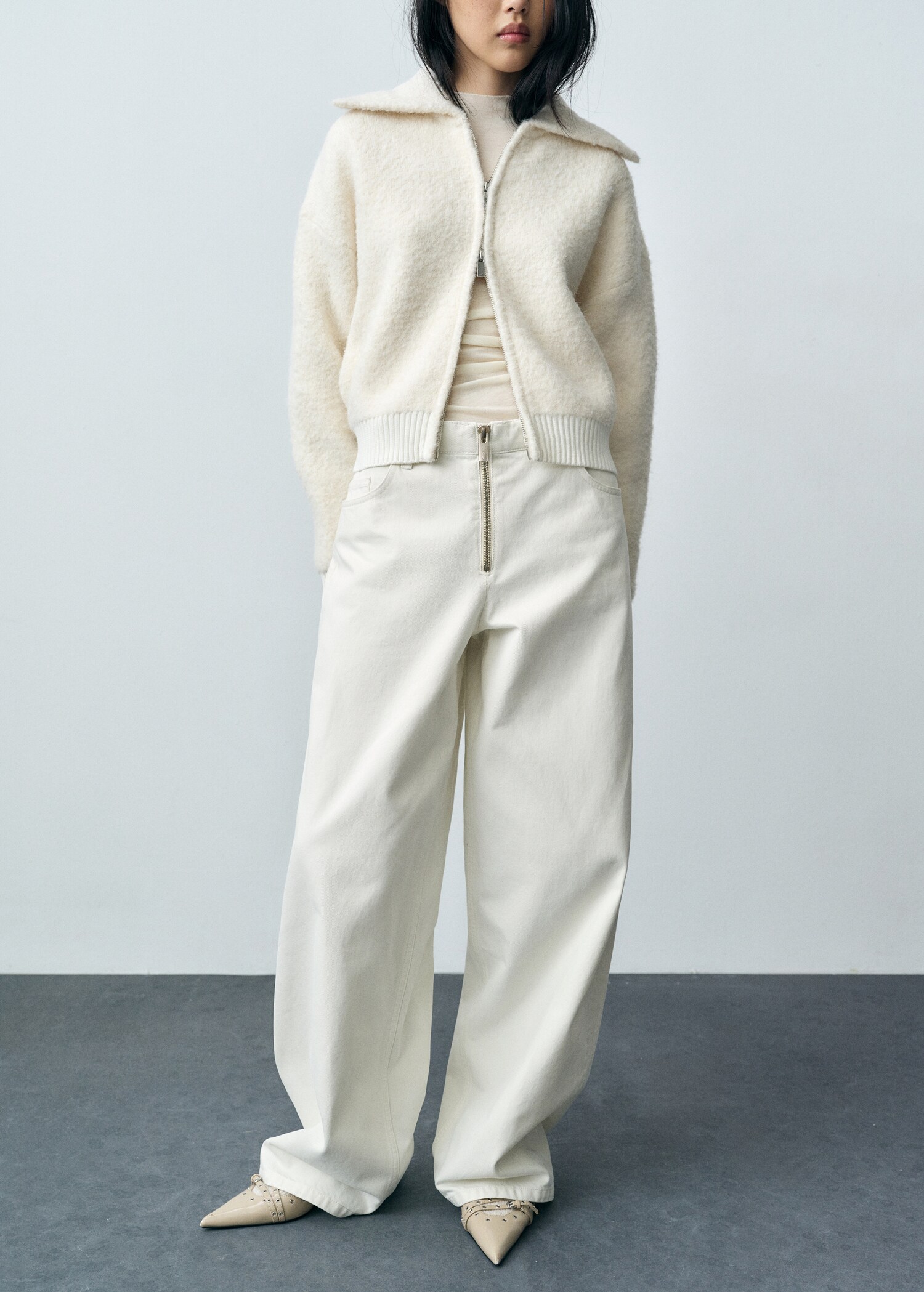 Jean wideleg zippé - Plan moyen