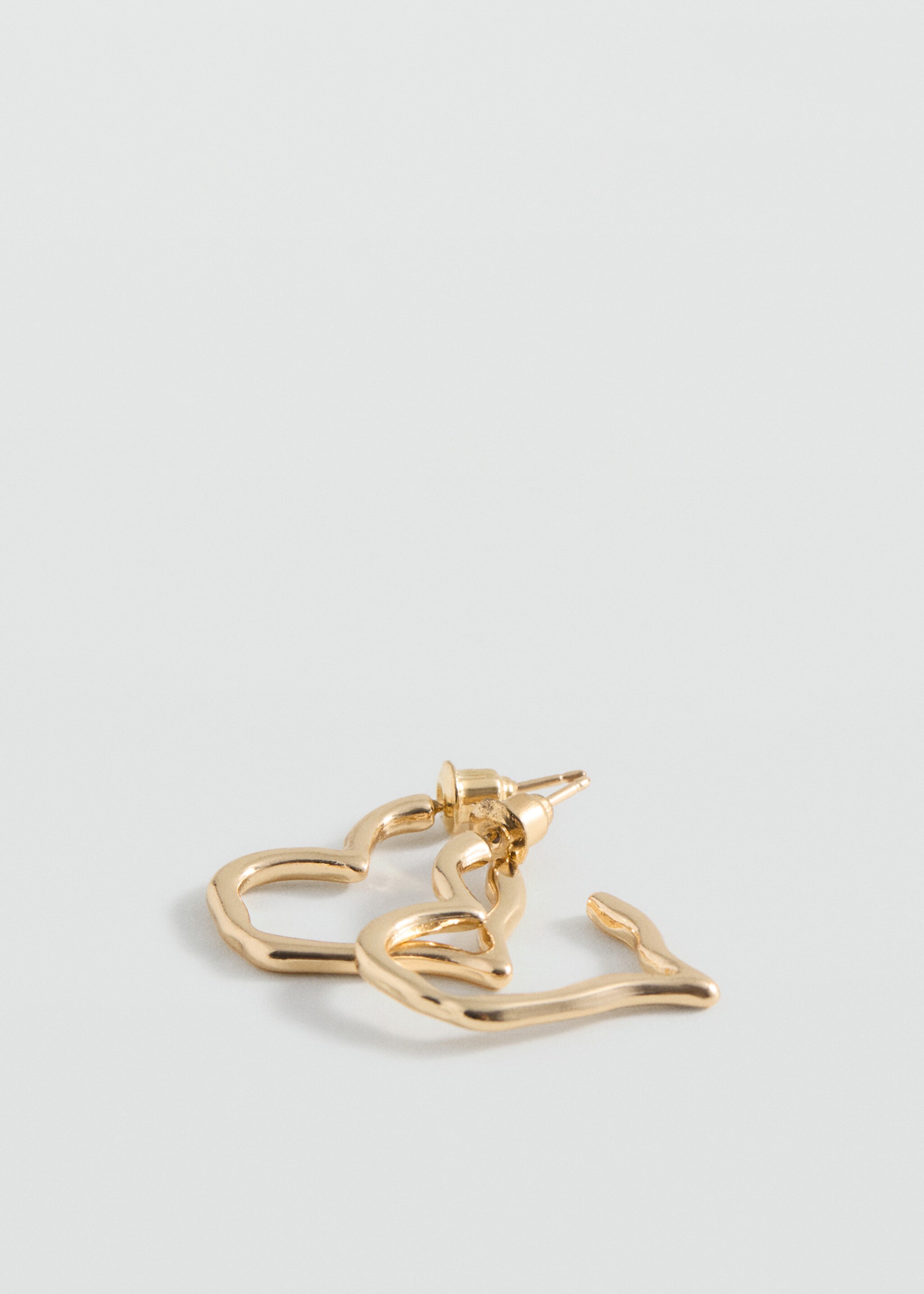 Heart-shape earrings - Medium plane, Gold. Ref: 87003304-00.