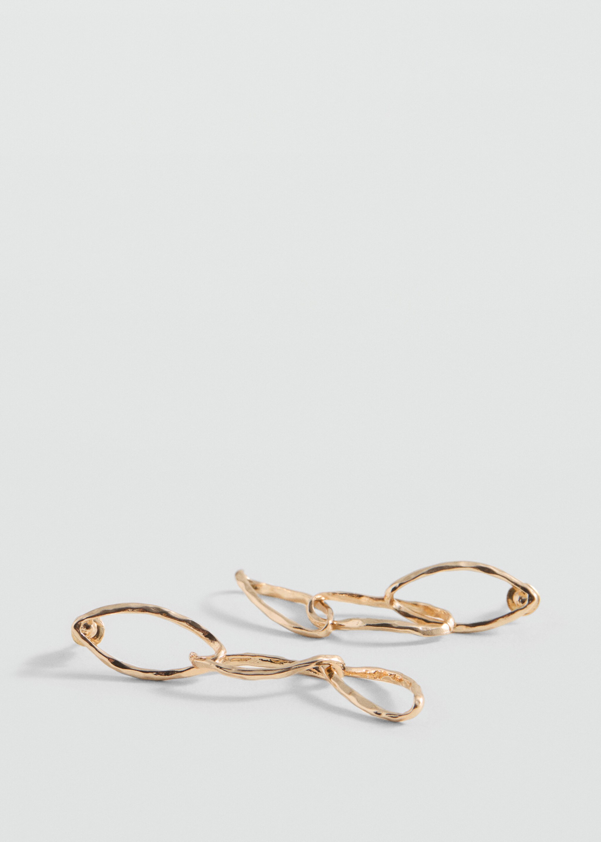 Long earrings with intertwined hoops - Medium plane, Gold. Ref: 87003306-00.