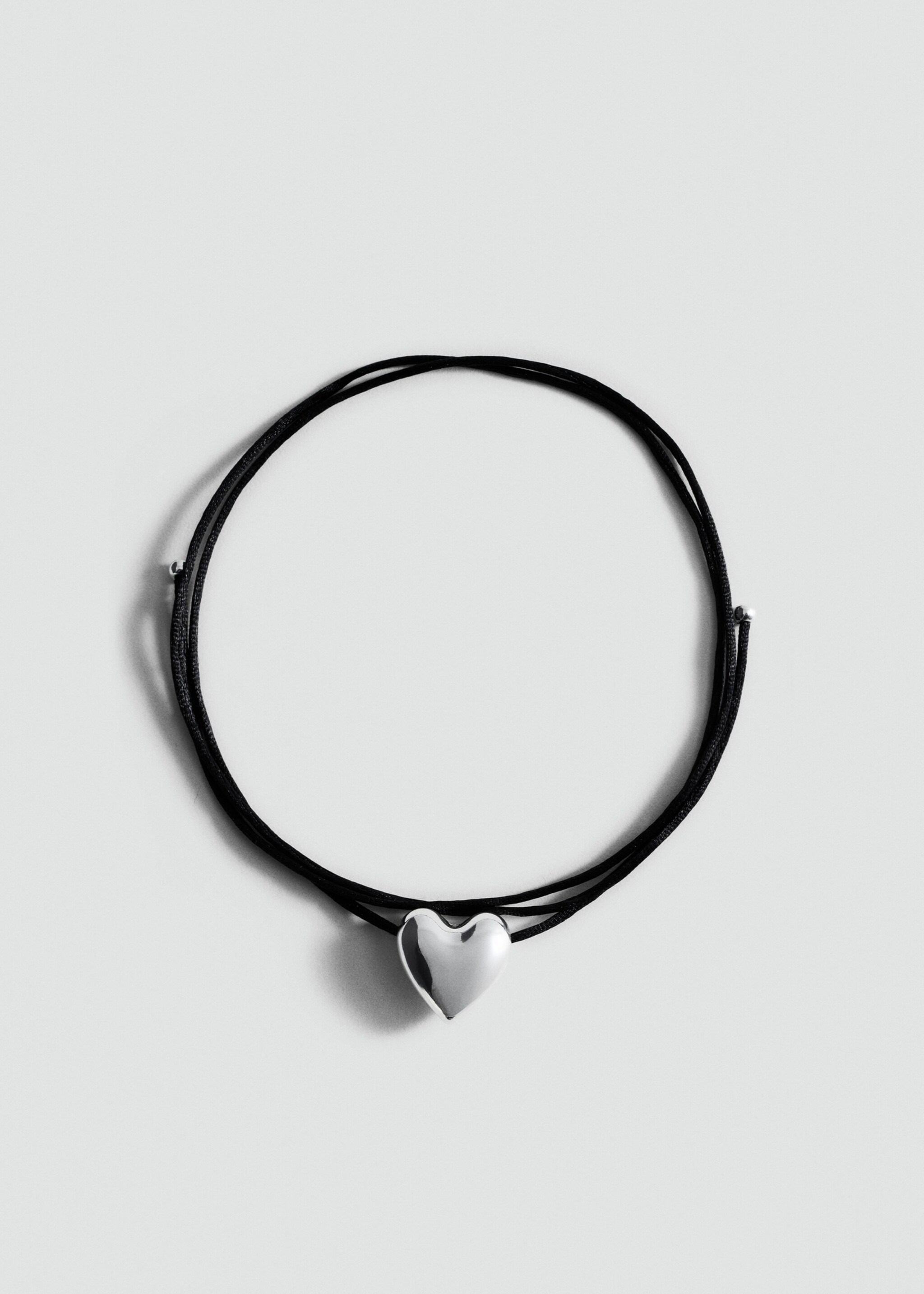 Heart cord necklace - Article without model, Silver. Ref: 87003317-00.