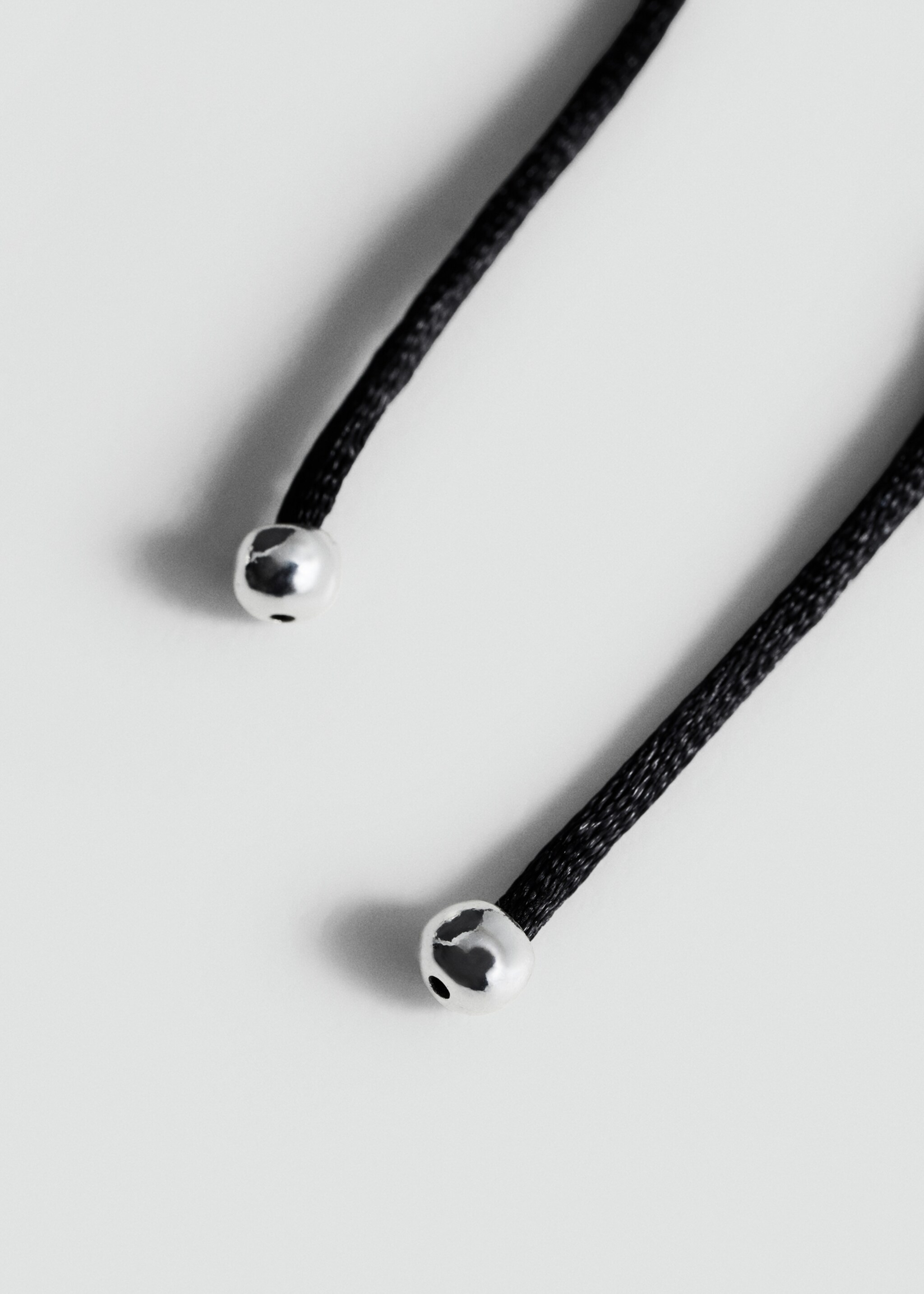 Heart cord necklace - Details of the article 1, Silver. Ref: 87003317-00.