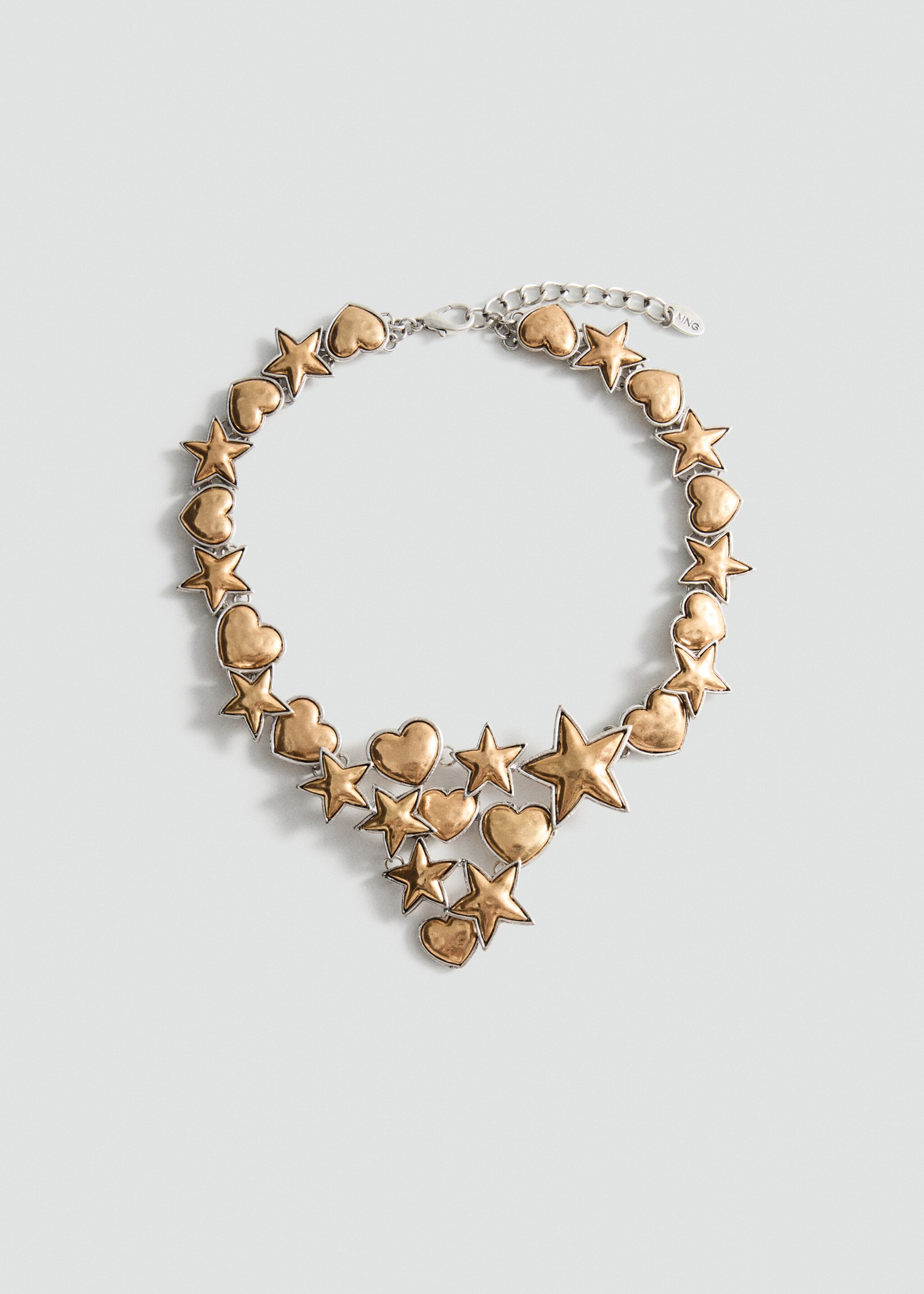 Combined-shapes necklace - Article without model, Gold. Ref: 87003318-00.