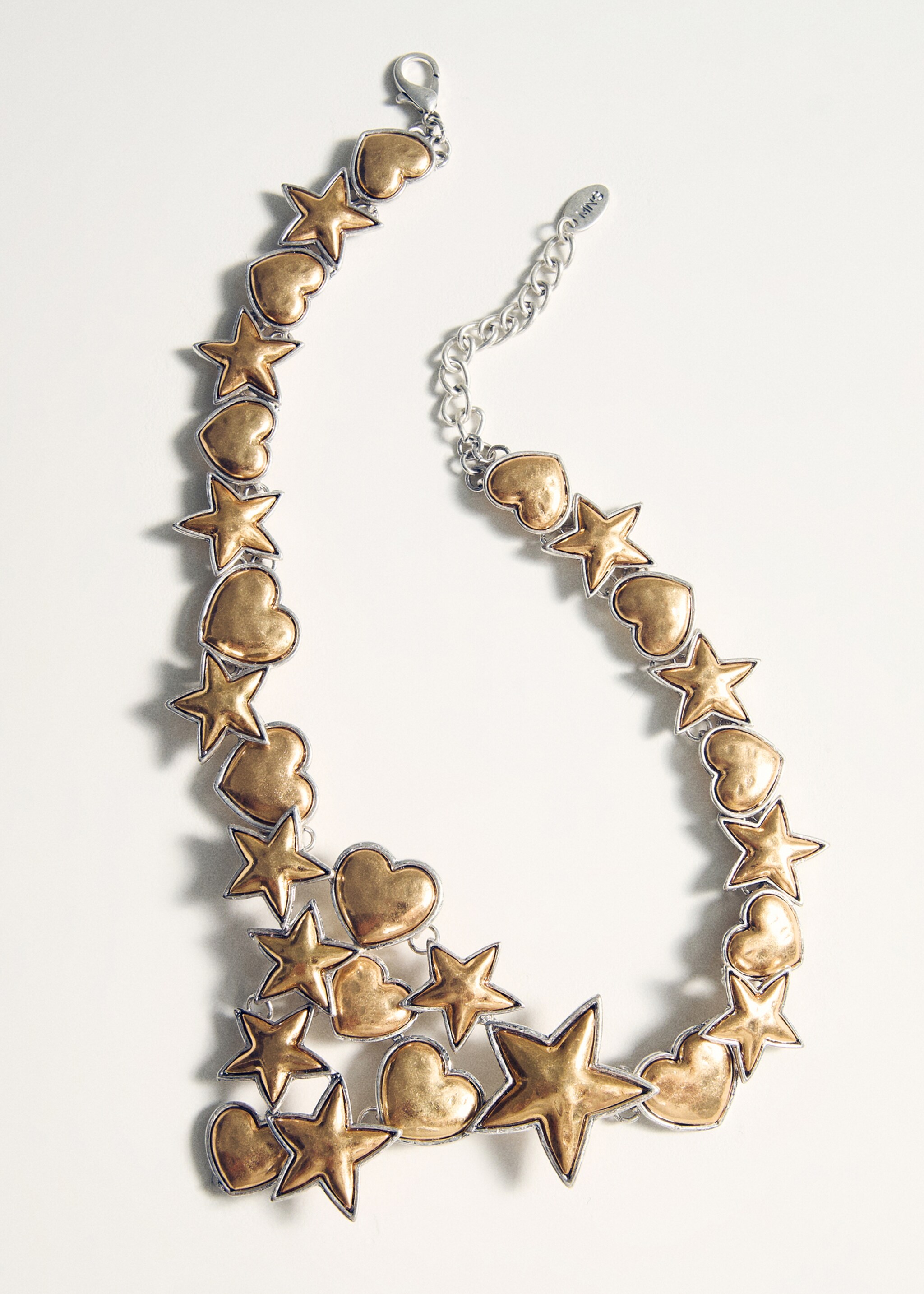 Combined-shapes necklace - Details of the article 5, Gold. Ref: 87003318-00.