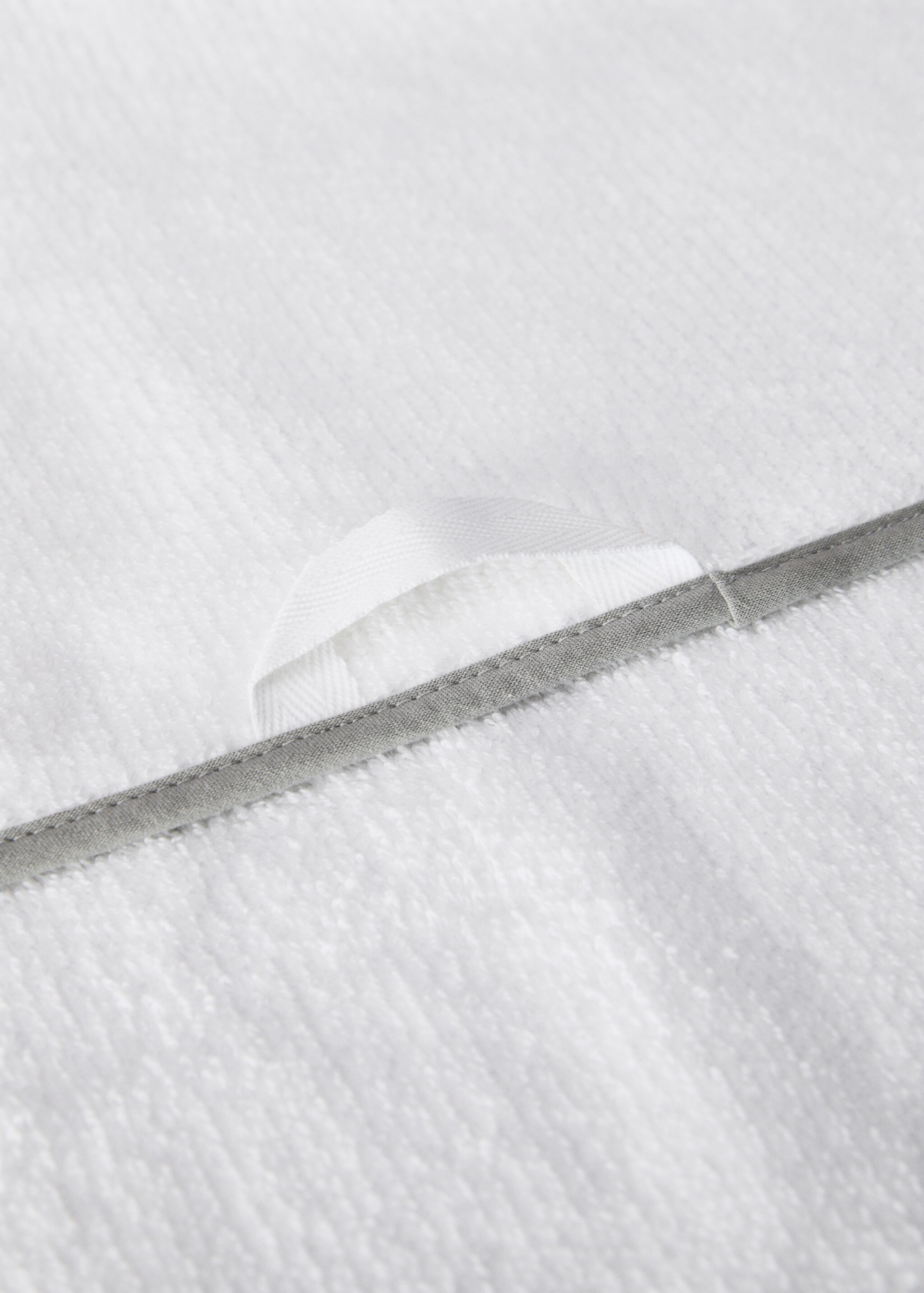 Rice-stitch hand towel with waves - Details of the article 1, White. Ref: 87003320-00.