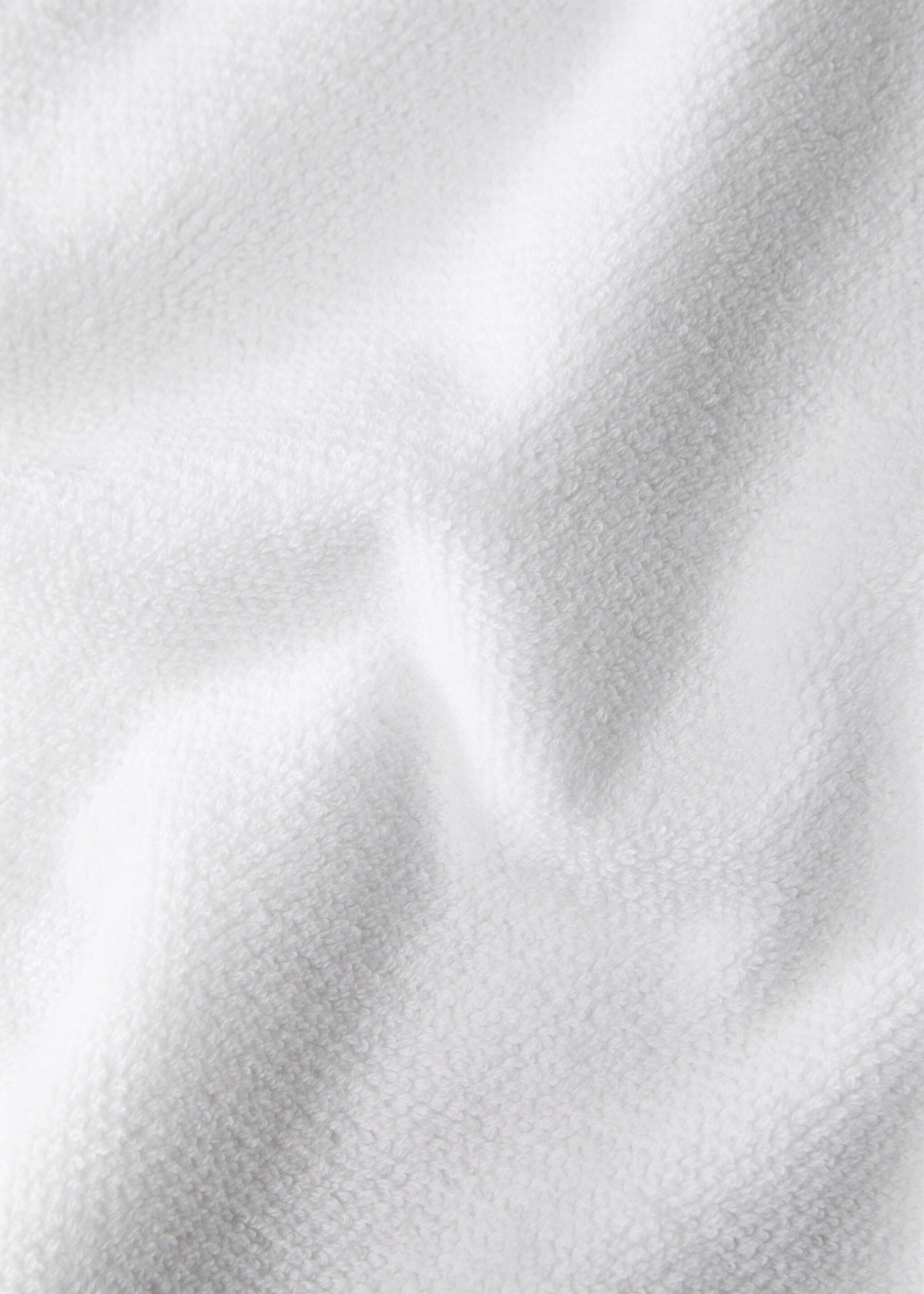 Rice-stitch hand towel with waves - Details of the article 3, White. Ref: 87003320-00.