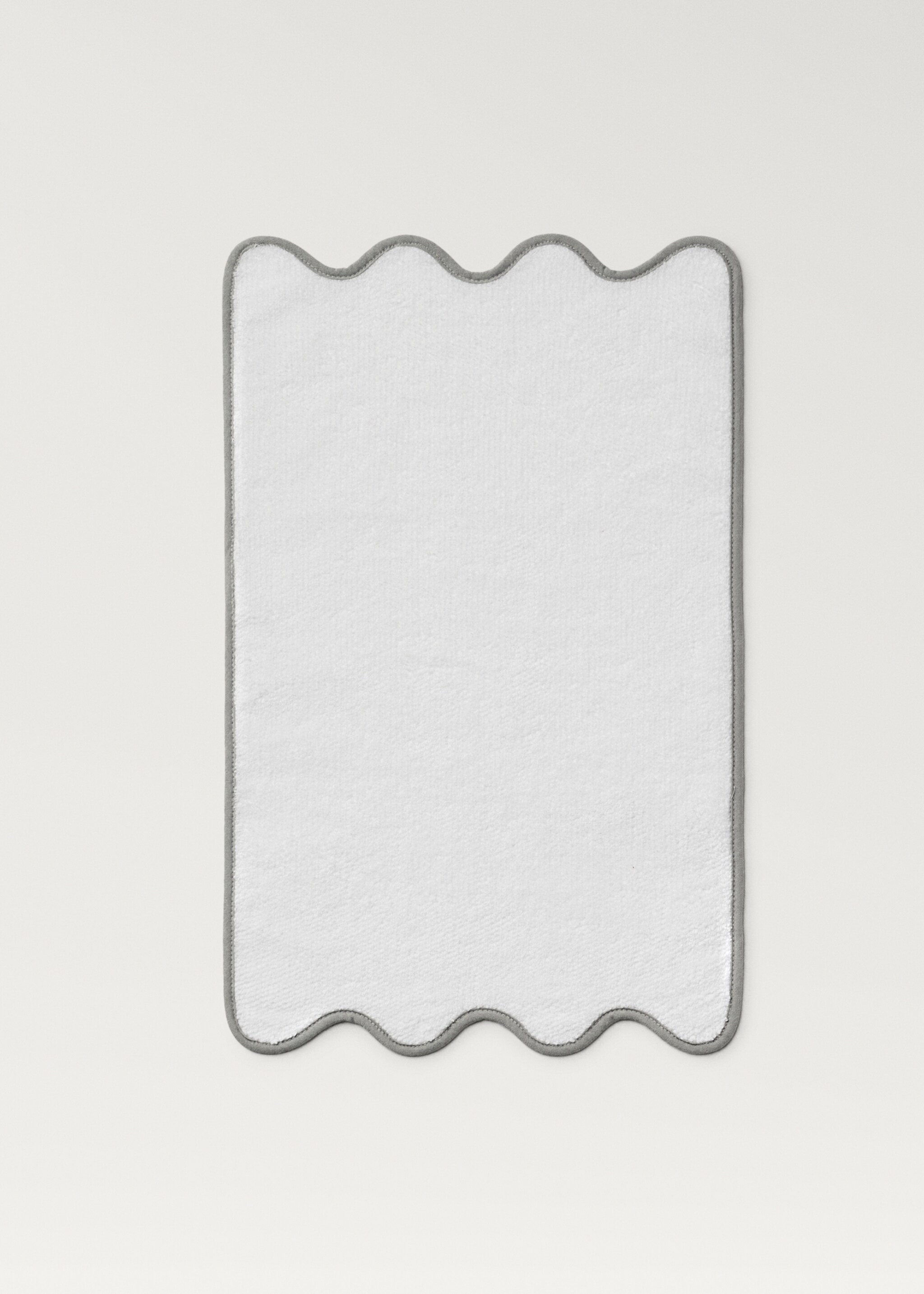 Rice-stitch hand towel with waves - Details of the article 4, White. Ref: 87003320-00.