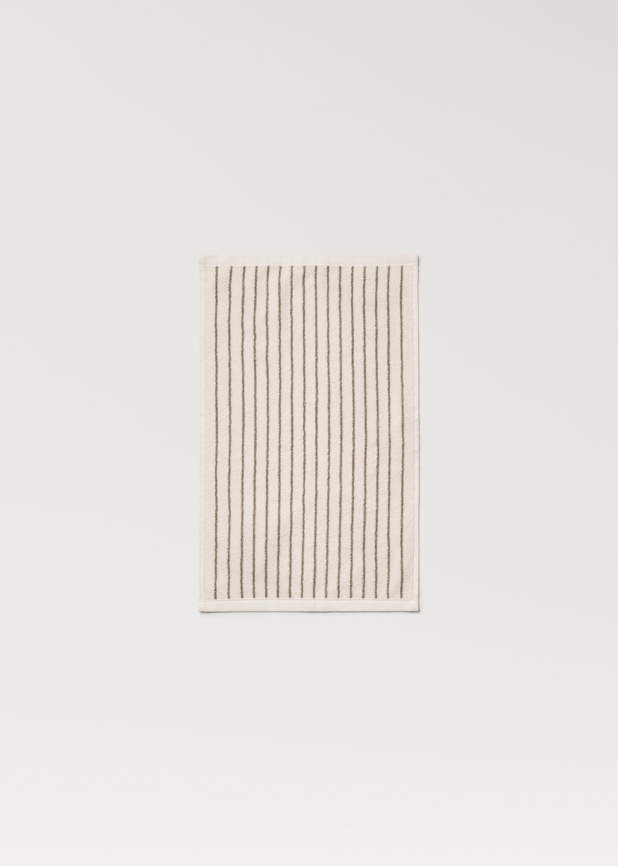 Two-tone striped guest towel - Details of the article 4, Beige. Ref: 87003321-00.