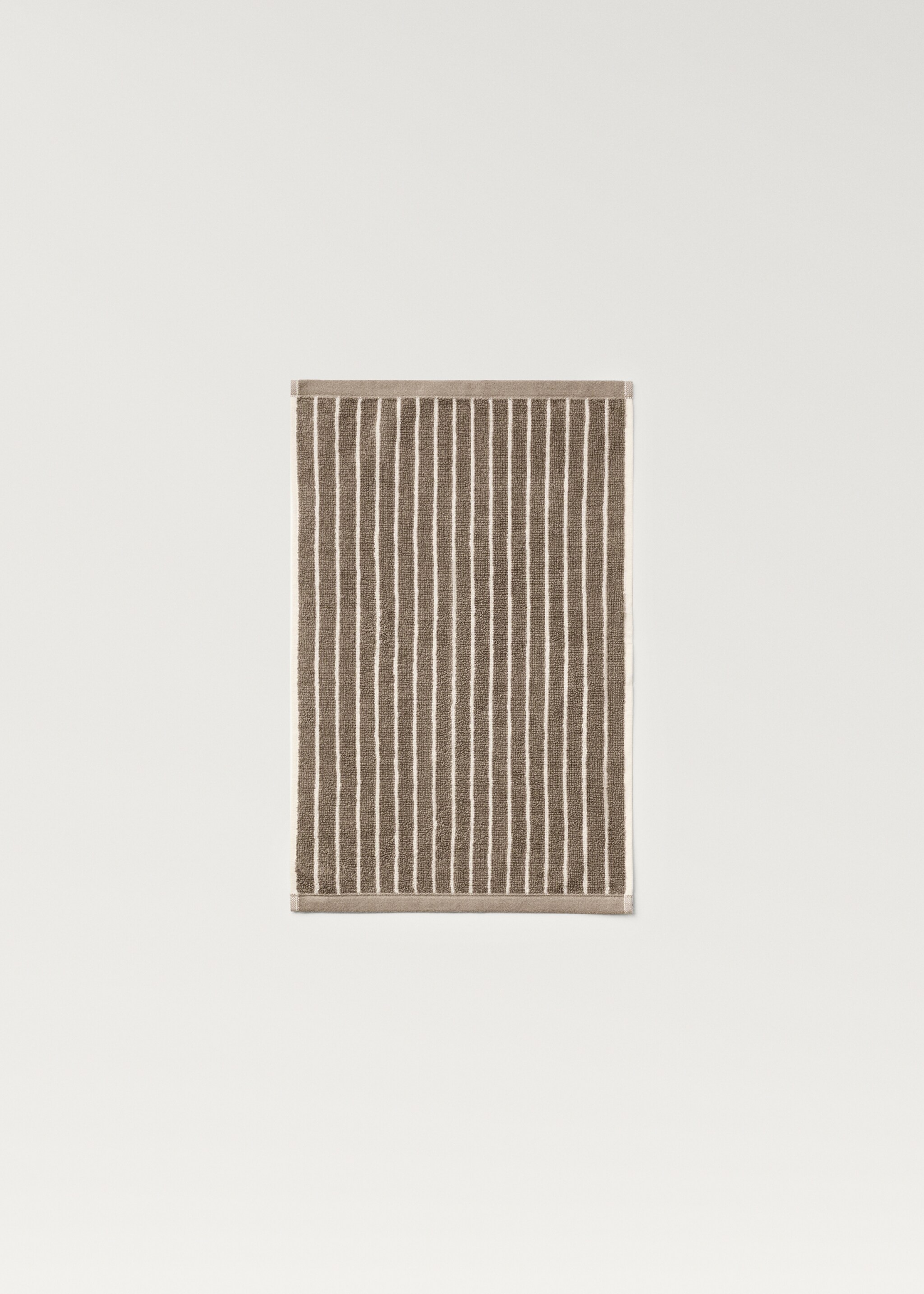 Two-tone striped guest towel - Details of the article 4, Medium Brown. Ref: 87003321-00.