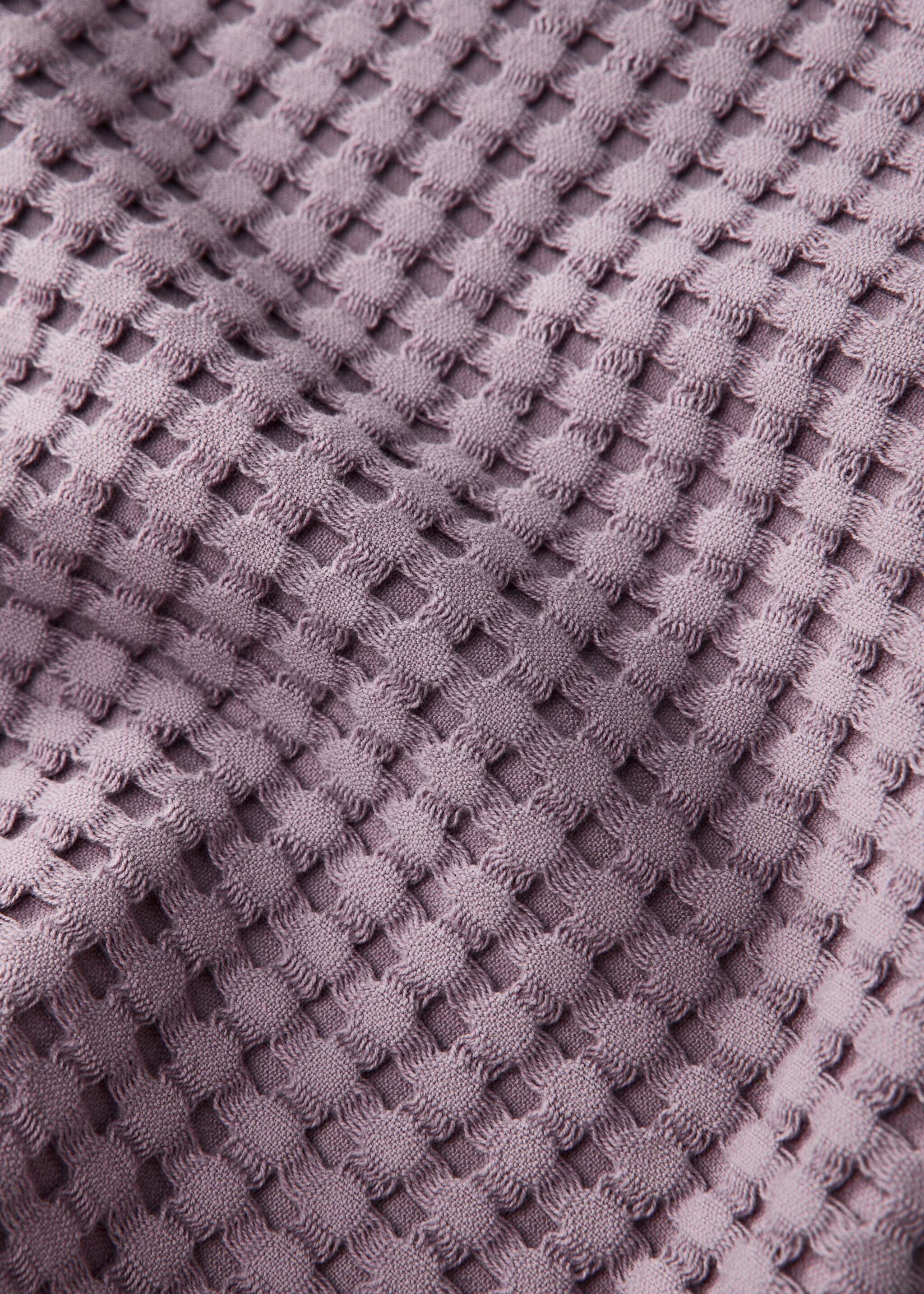 Badlakan i våfflad bomull tvättad - Detaljer om artikeln 2, Plommon. Ref: 87003324-00.