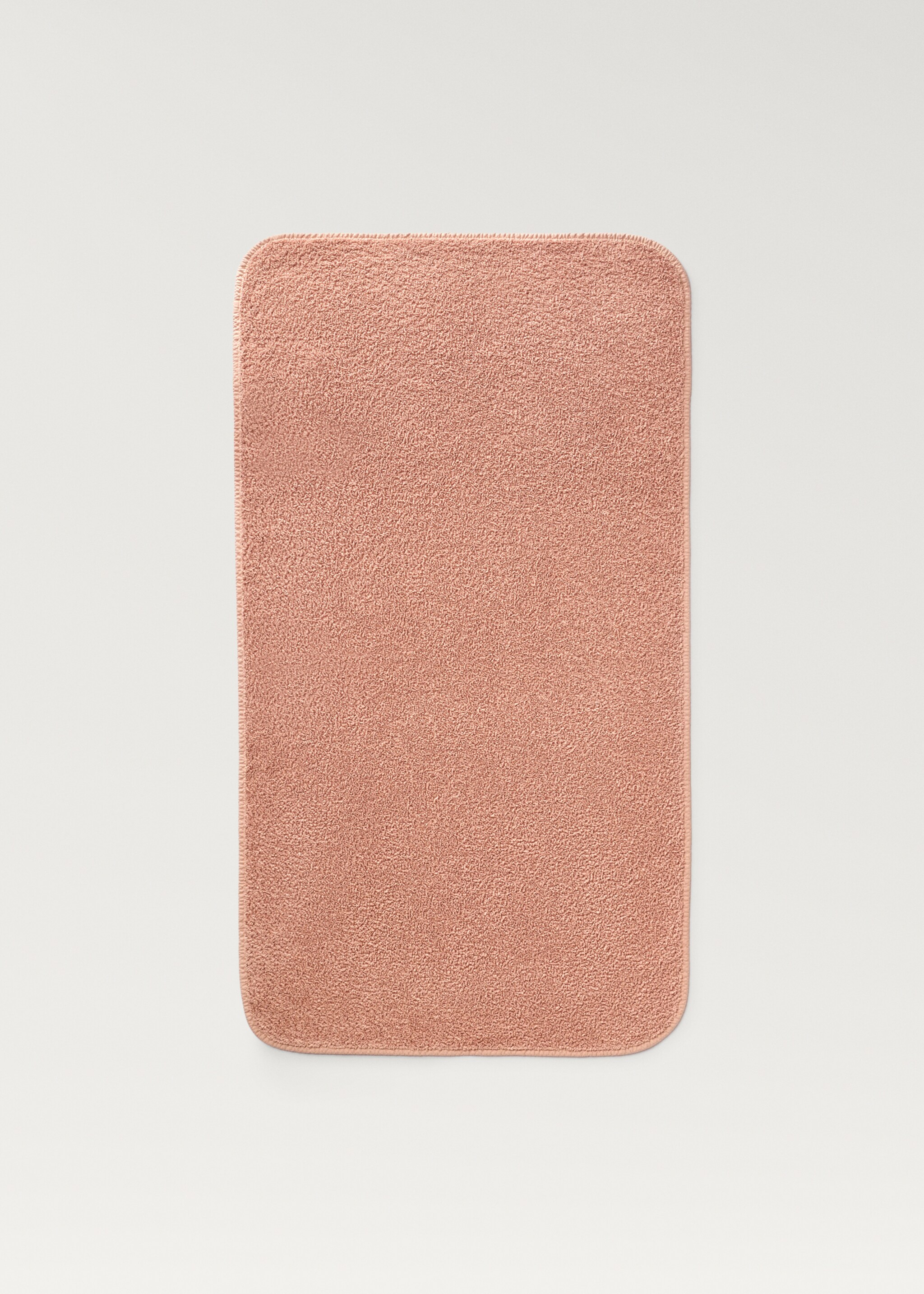 Washbasin towel with dyed piece - Details of the article 1, Peach. Ref: 87003331-00.