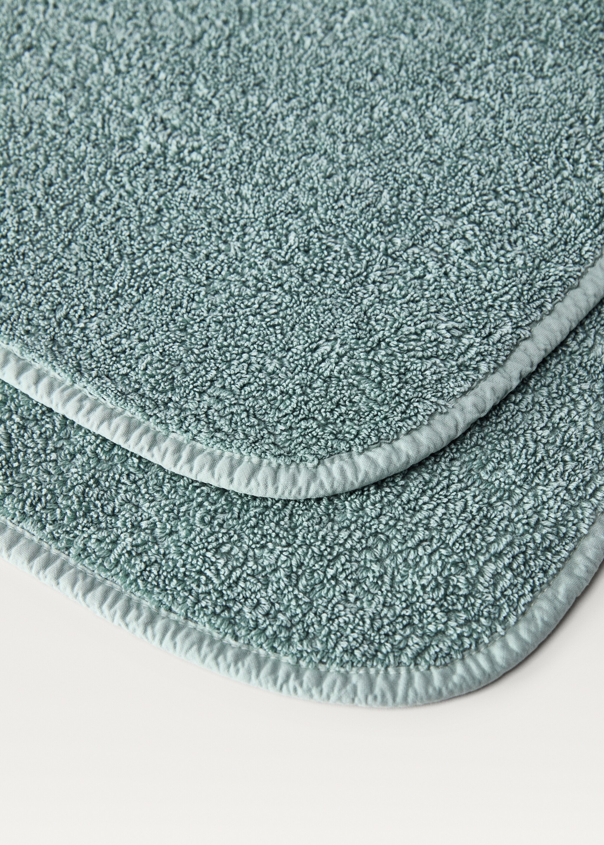 Washbasin towel with dyed piece - Details of the article 2, Sky Blue. Ref: 87003331-00.