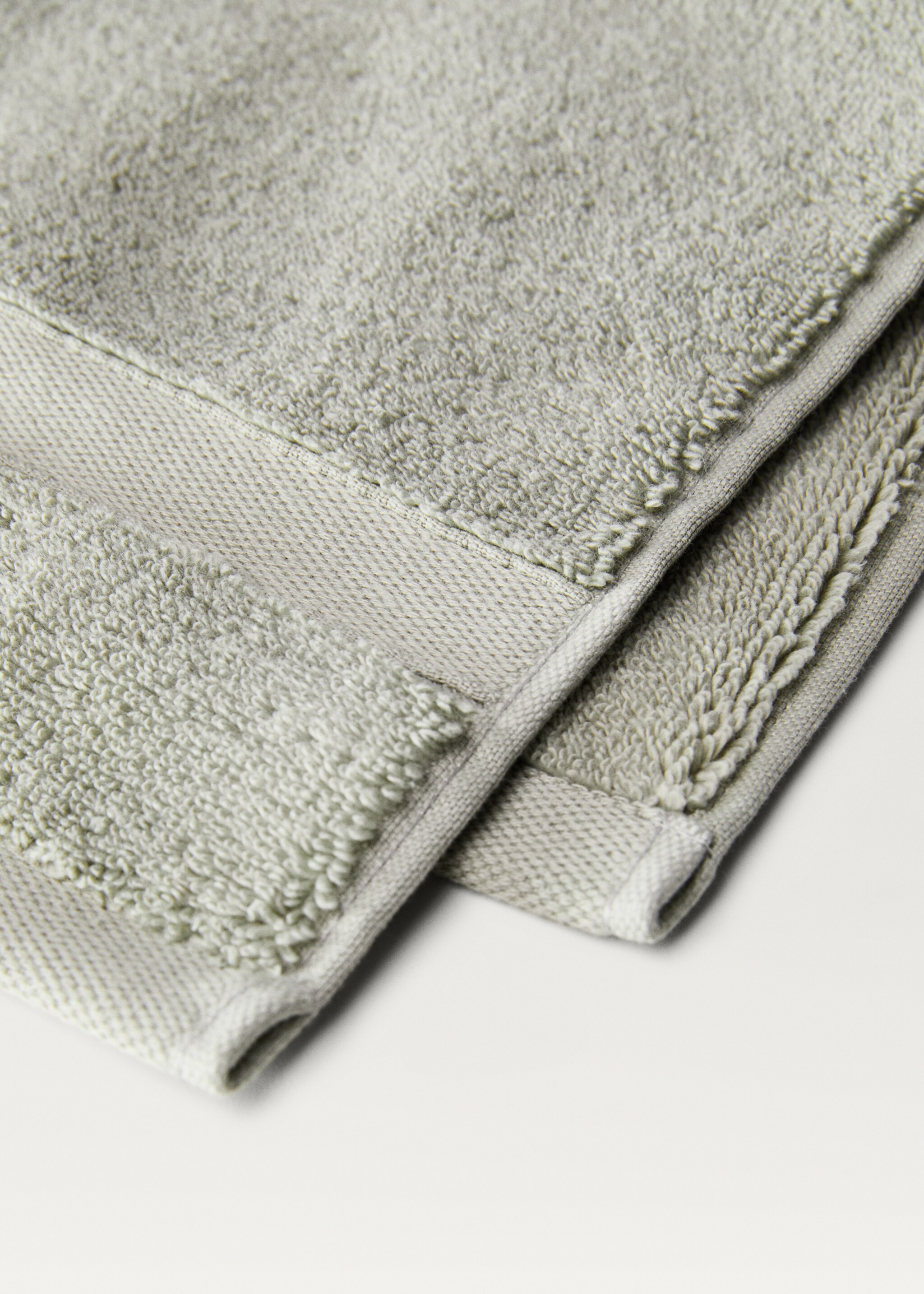Extra-soft hand towel - Details of the article 2, Mint Green. Ref: 87003353-00.