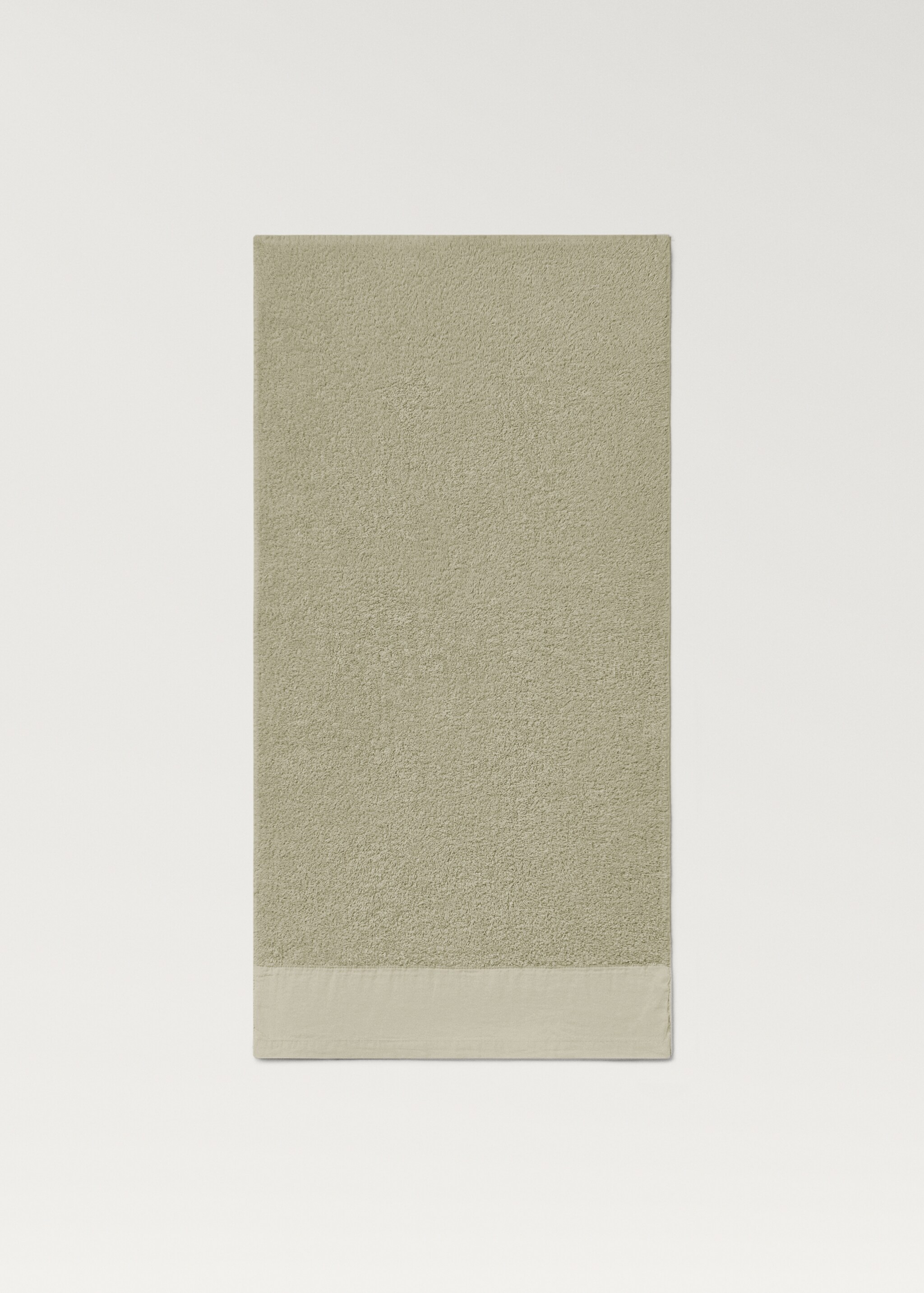 Hand towel with linen trim - Details of the article 3, Forest Green. Ref: 87003356-00.