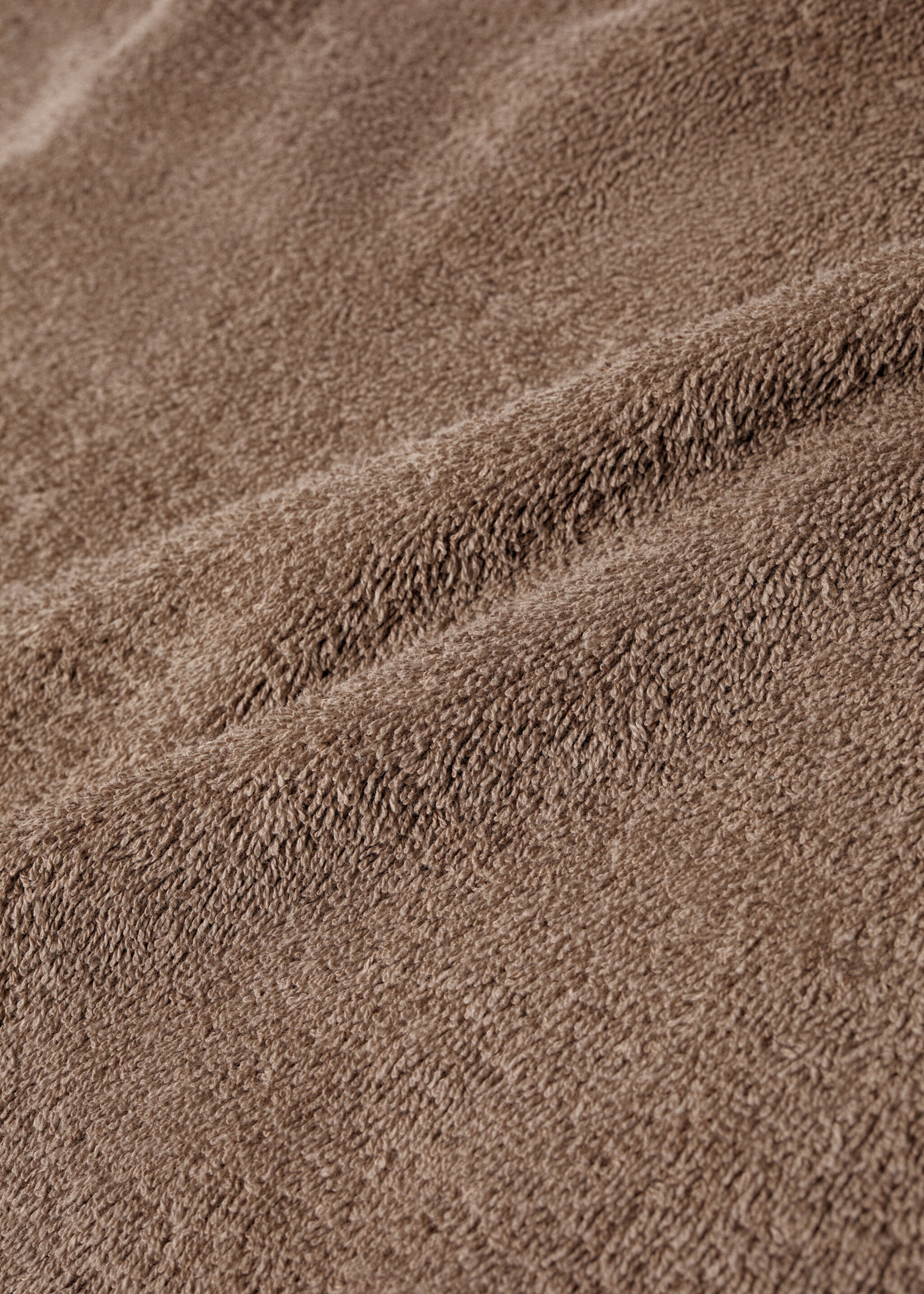 Organic cotton children's washbasin towel with fringes - Details of the article 2, Medium Brown. Ref: 87003361-00.