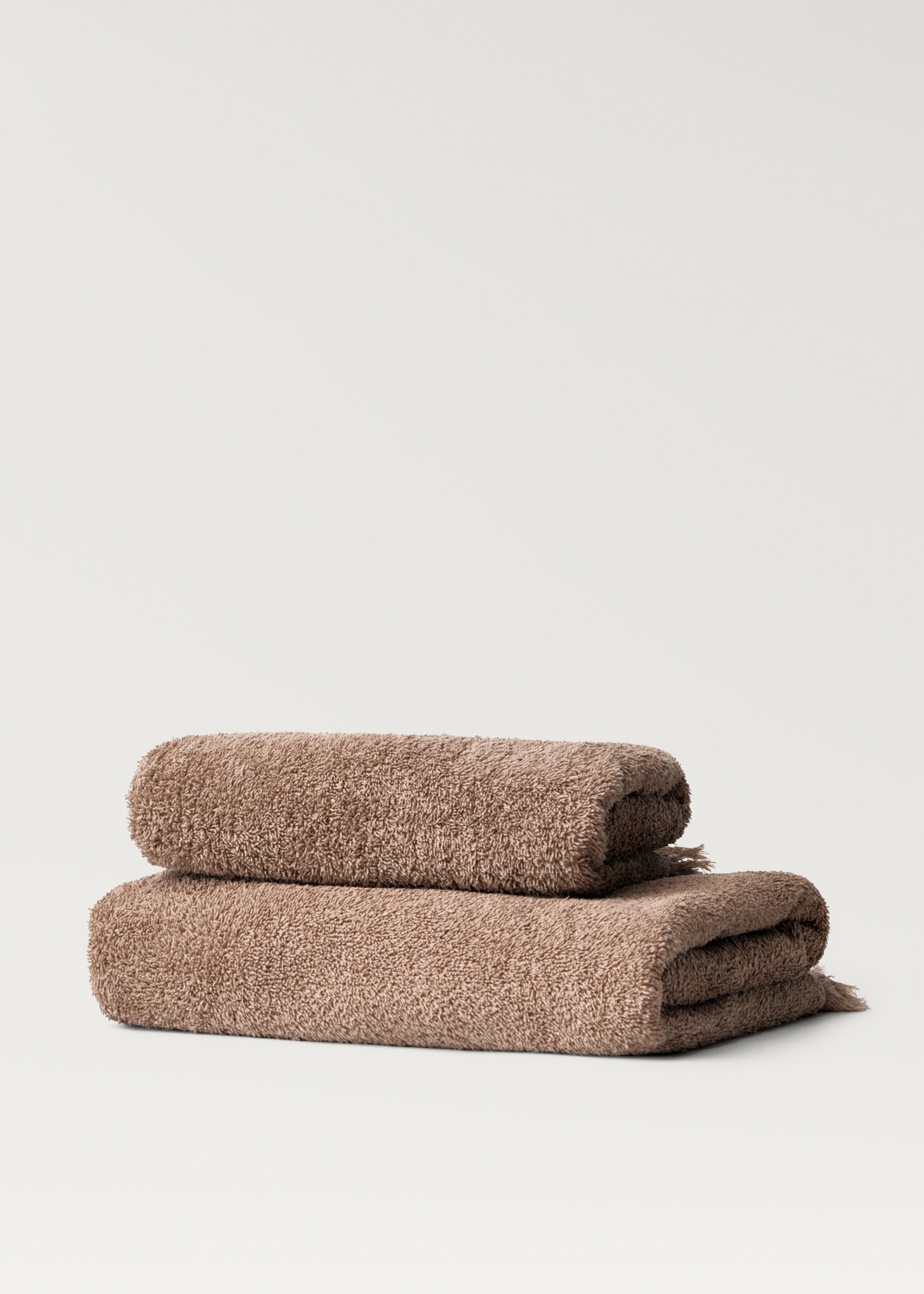 Organic cotton children's shower towel with fringes - Article without model, Medium Brown. Ref: 87003362-00.