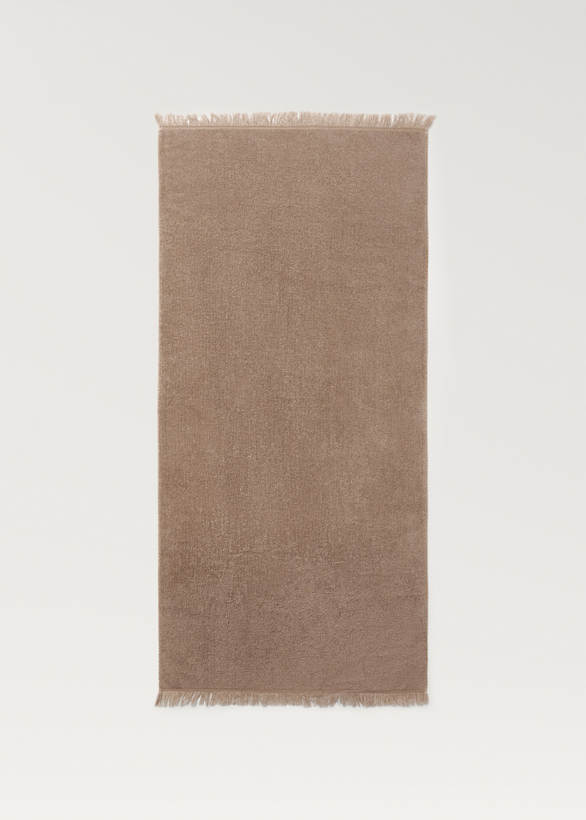 Organic cotton children's shower towel with fringes - Details of the article 3, Medium Brown. Ref: 87003362-00.