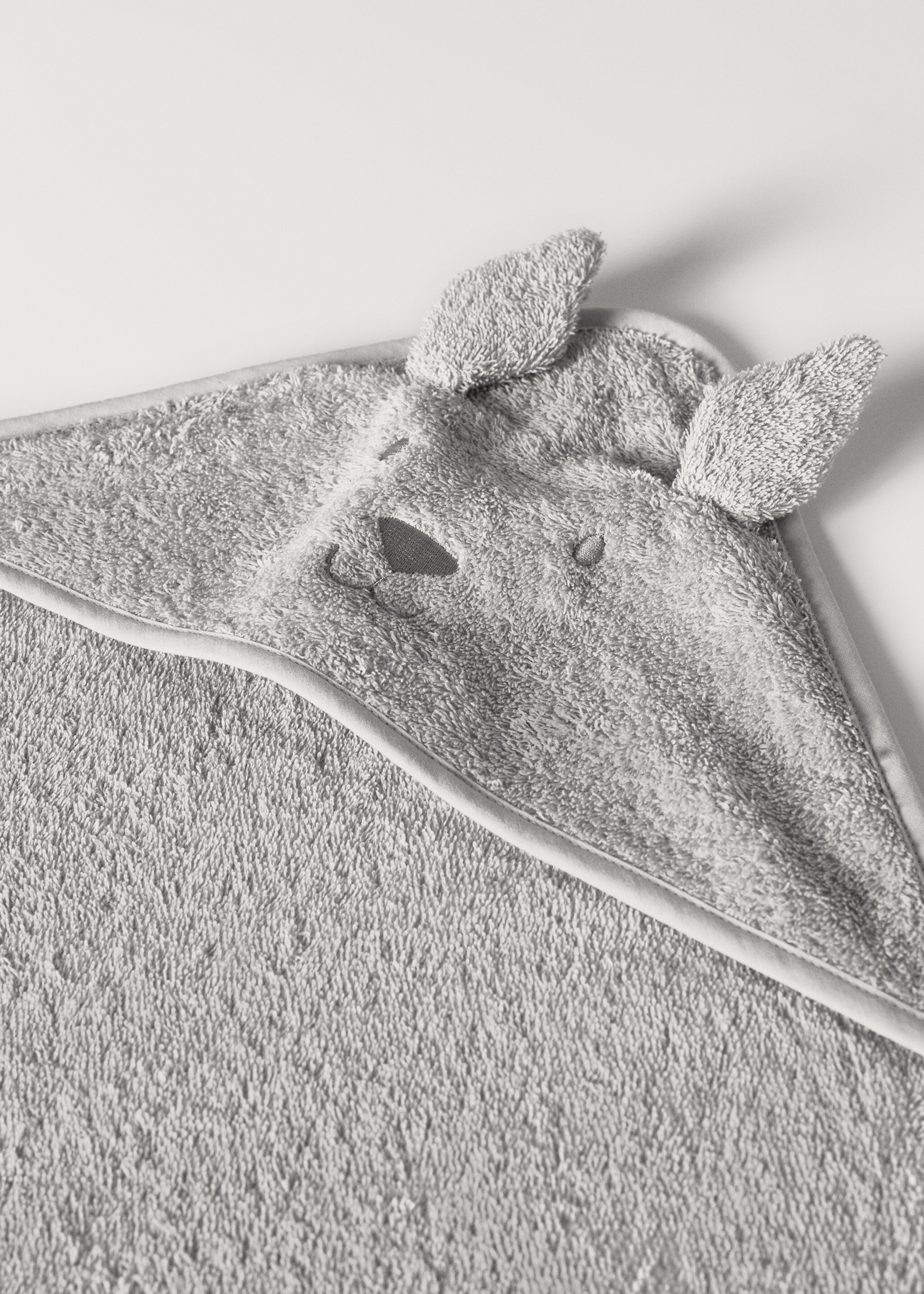 Cap de bain enfant coton bouclé oreilles - Détail de l'article 2, Gris. Ref: 87003376-00.