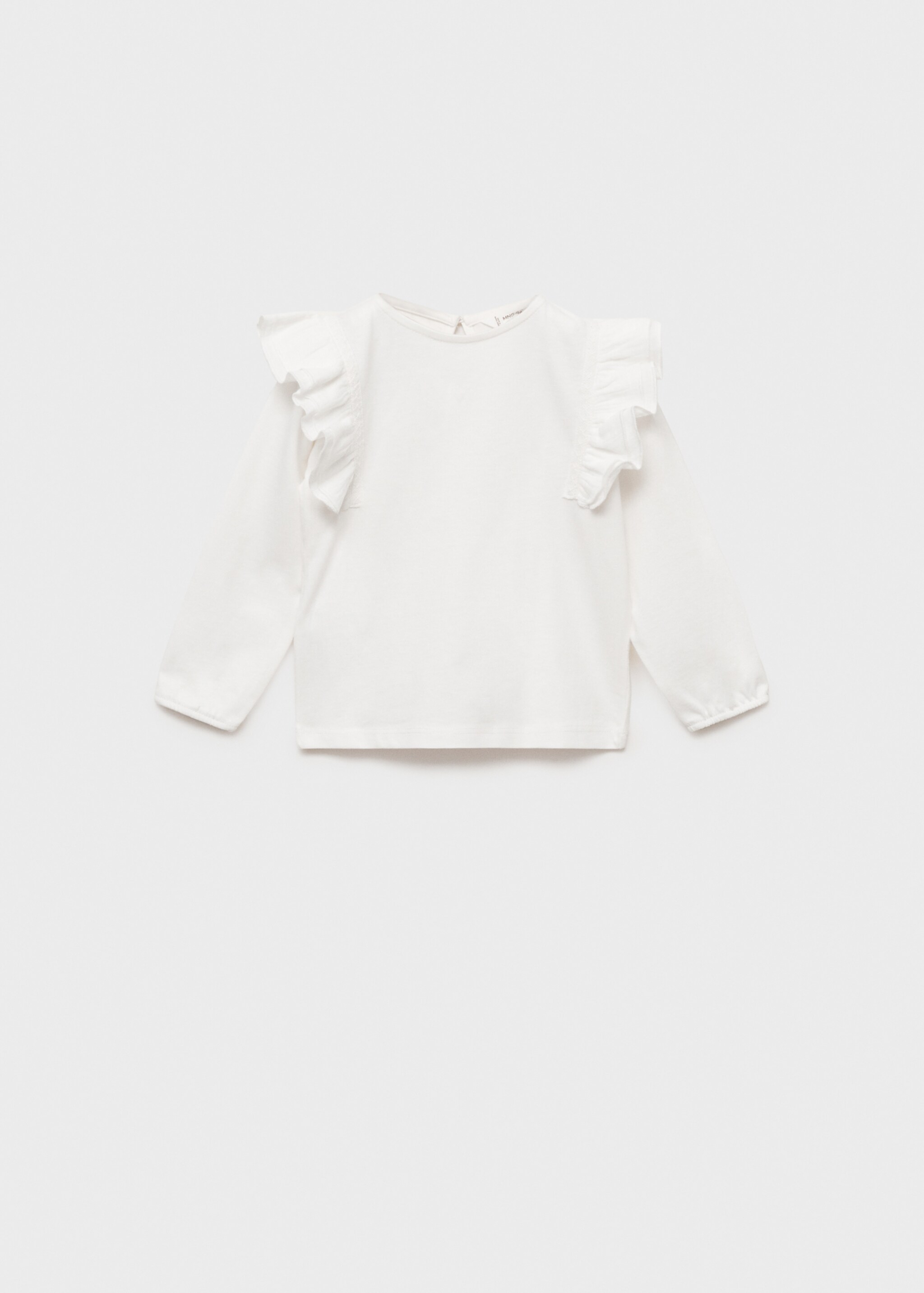 Frills cotton t-shirt - Article without model, Off White. Ref: 87003651-00.