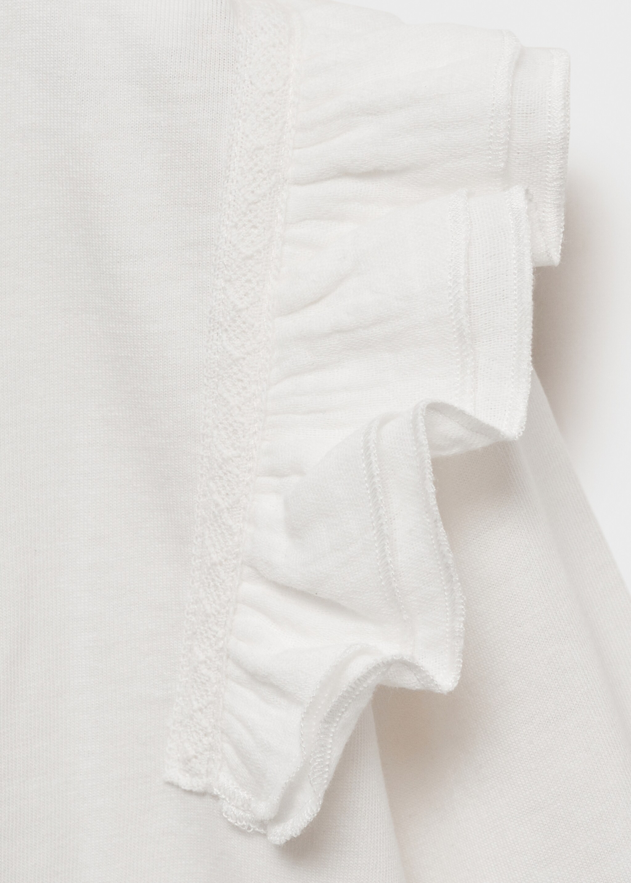 Frills cotton t-shirt - Details of the article 0, Off White. Ref: 87003651-00.