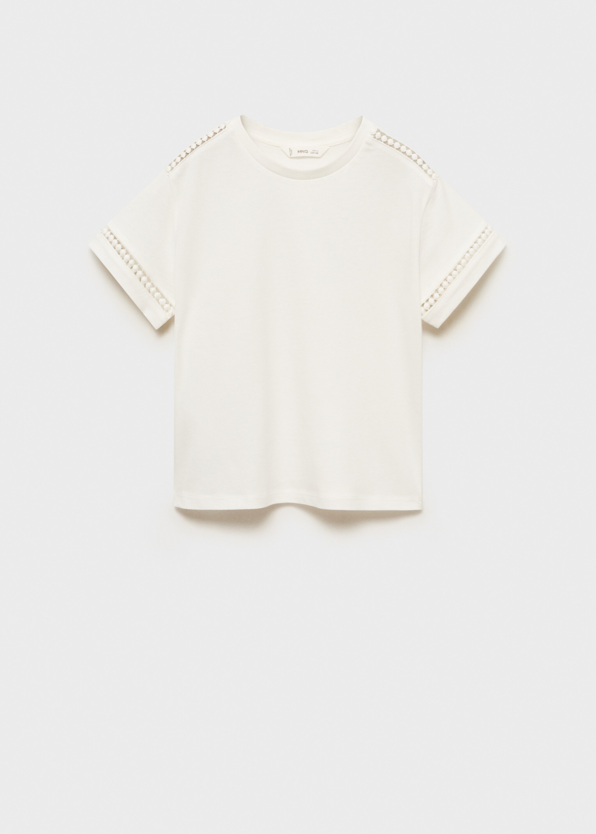 Openwork details T-shirt - Article without model, Off White. Ref: 87003652-00.