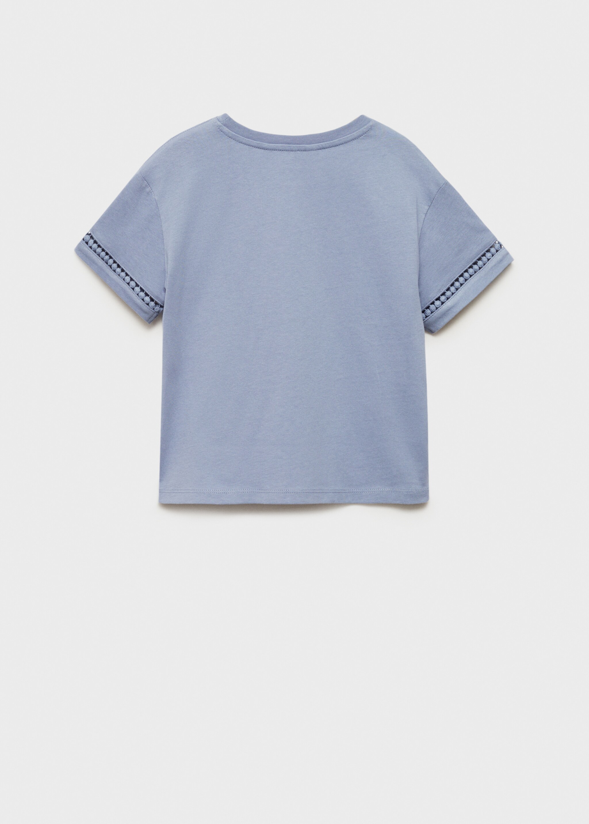 T-Shirt mit Ajour-Details - Rückseite des Artikels, Petrolblau. Ref: 87003652-00.